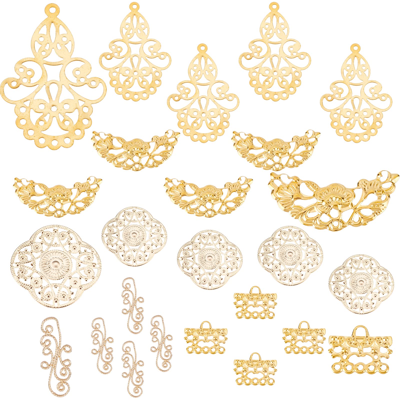 SUNNYCLUE 50Pcs Real 18K Gold Plated Bow Earring Posts - Cute Bowknot Studs With Ear Nuts For DIY Jewelry Making