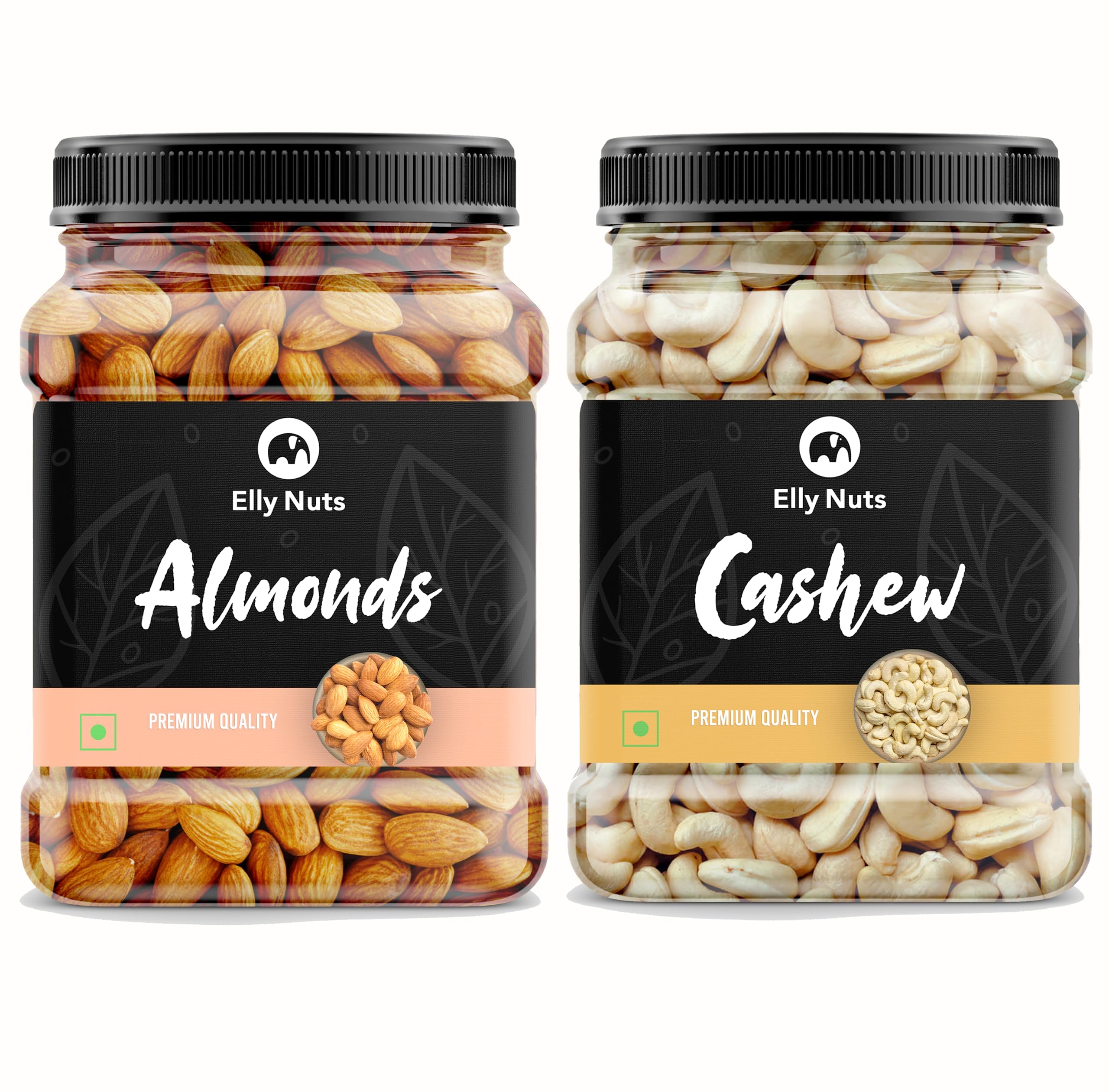 Elly Nuts 100% Natural Premium Mix Dry Fruits And Nuts Combo Pack Badam + Kaju Jar Pack - 500 Gram Cashew + Almond (Kaju + Badam) Dry Fruit, 1 Kg (500 Gram * 2 Jar) - Rakhi Rakshabandhan Gift Hamper (B0C7ZJRX7B) Amazon Price History, Amazon Price Tracker