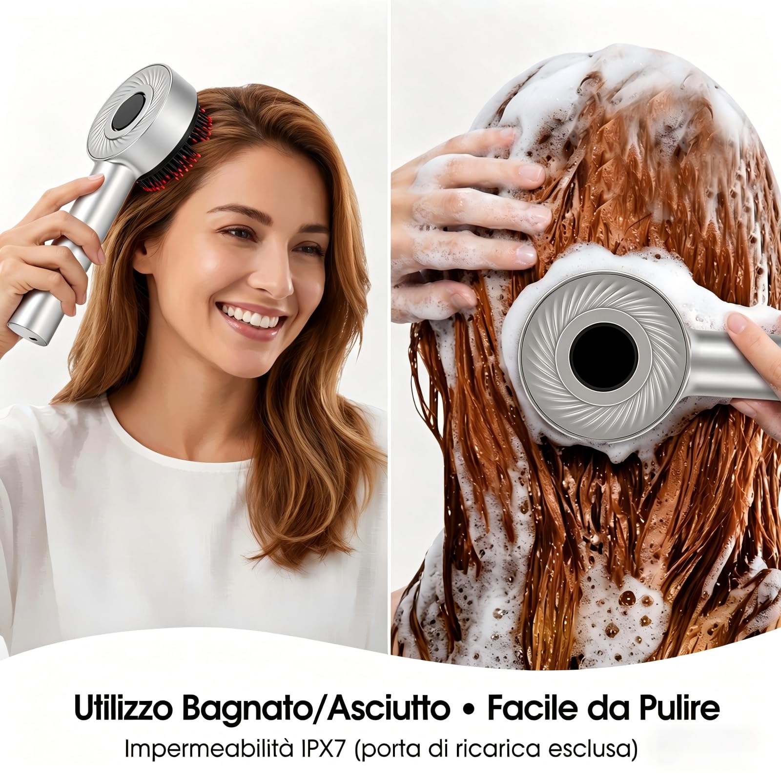 Pettine Massaggiante Elettrico per Cuoio Capelluto, 3 Modalità, Pettine per Infusione per la Crescita dei Capelli, IPX7 Impermeabile, Ricaricabile, per la Cura del Cuoio Capelluto