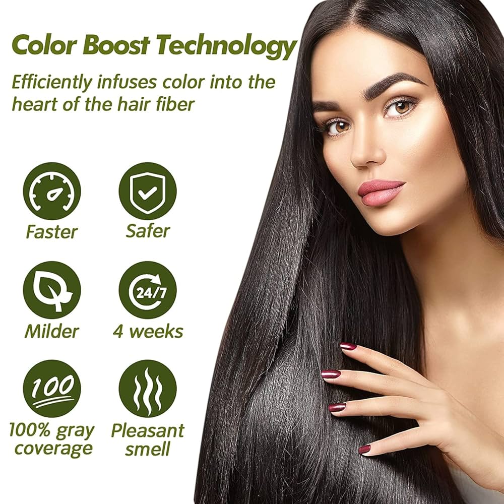 Instant Hair Dye - Black Hair Shampoo - (3) Black Color
