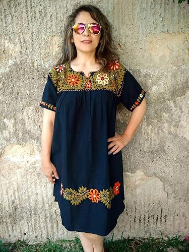 Mexican embroidered dress amazon Clearance