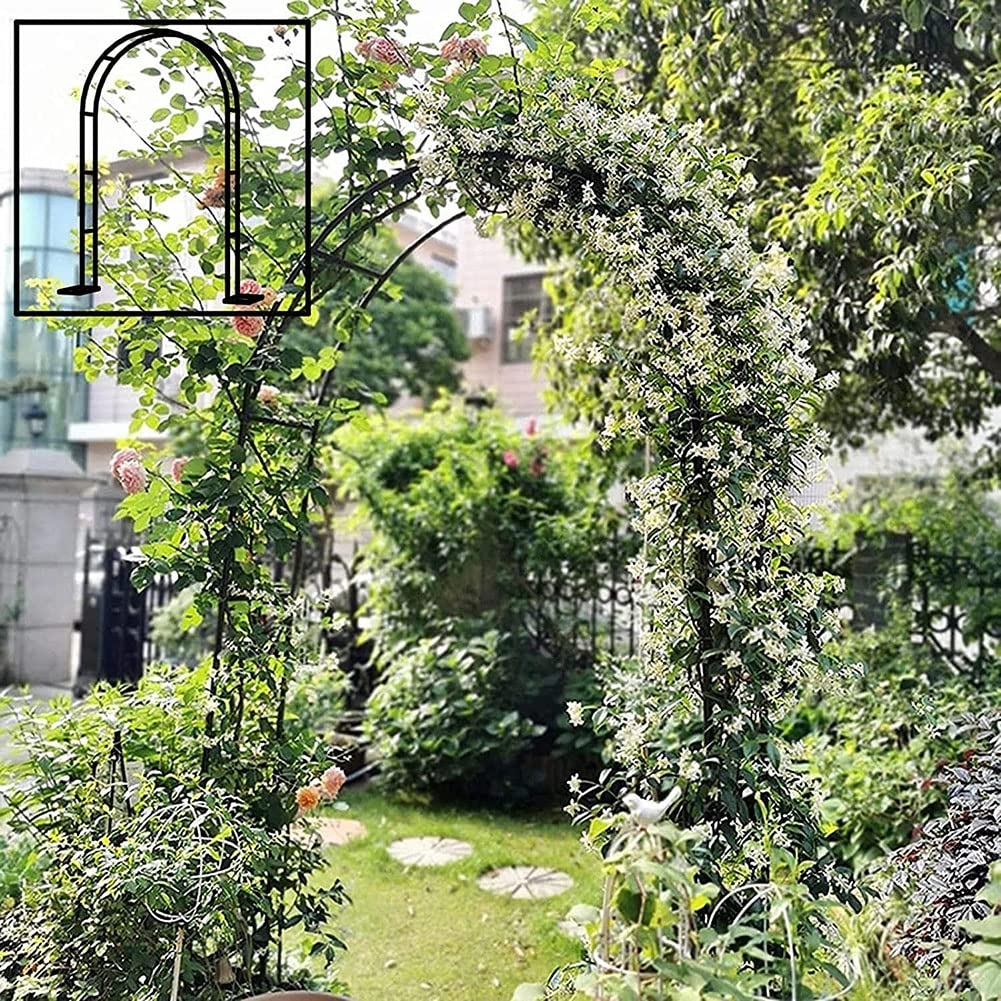 Grote tuinboog, extra breed 300/350cm tuin prieel boog, rozenboog voor rozen klimplanten ondersteuning zwart groen wit,Wit,W3.5M*H2.2M