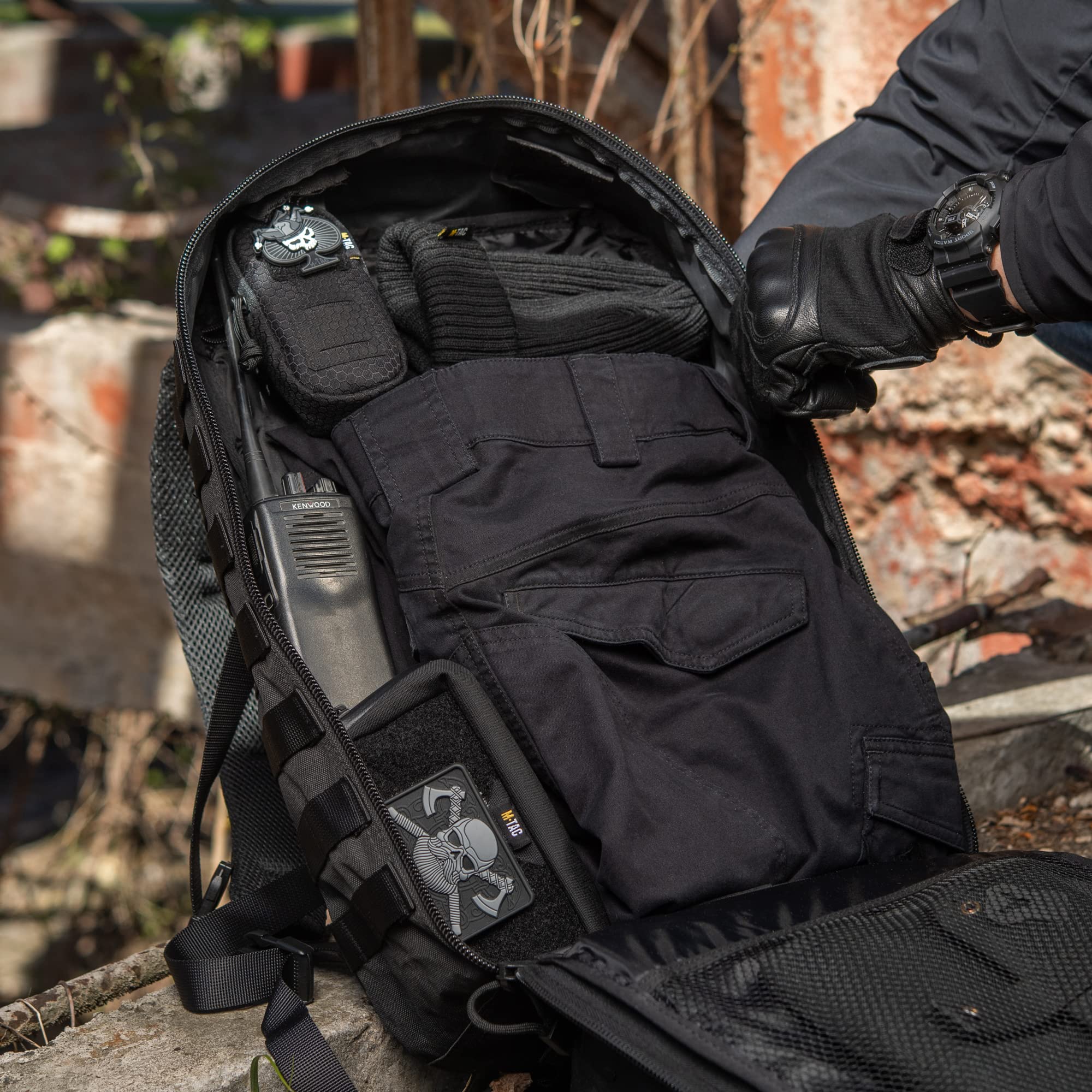 M-Tac Zaino tattico Molle – Zaino militare 20 litri, Nero , 20L