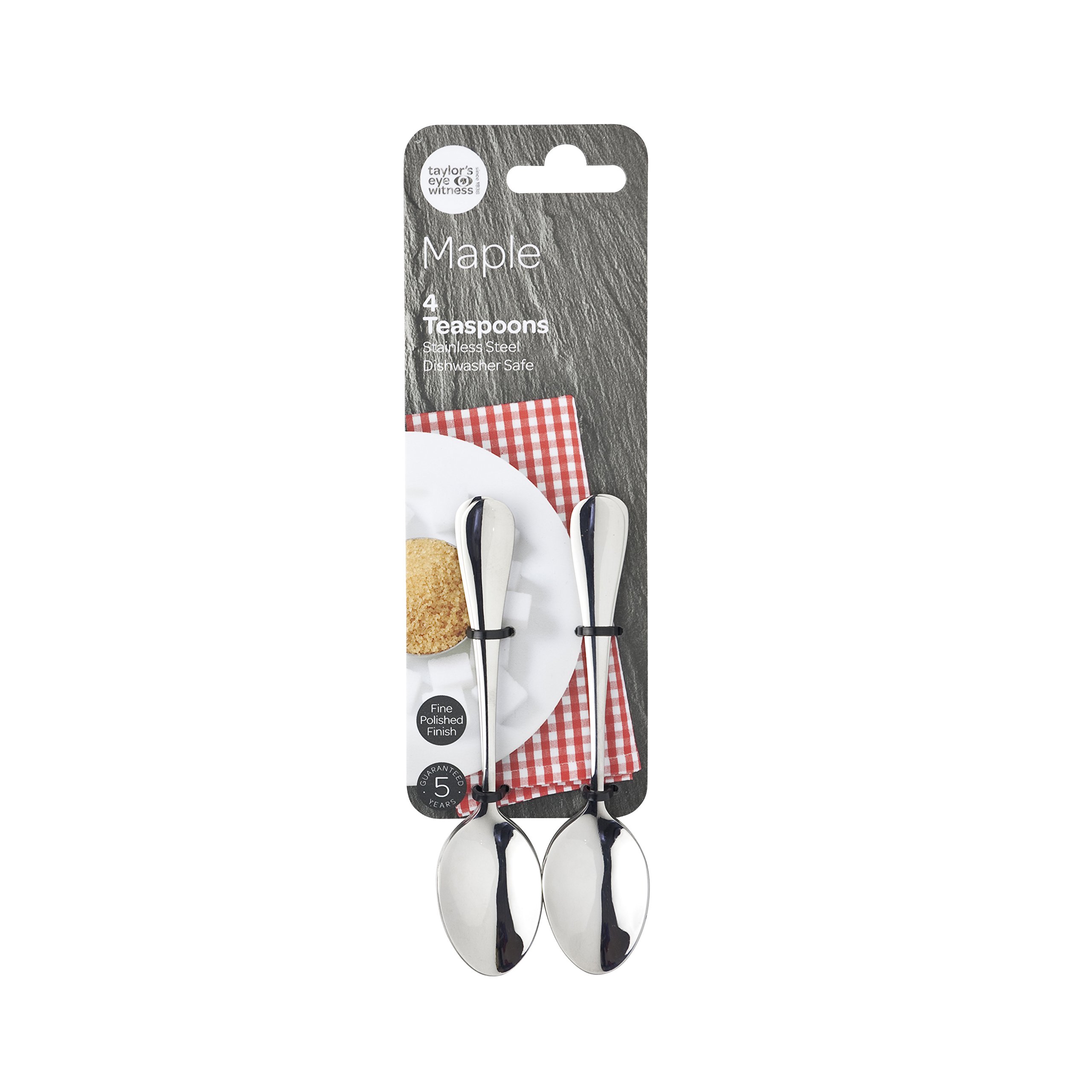 Tew Maple Cutlery Tea Spoons Set Of 4 Stainless Steel Teaspoons