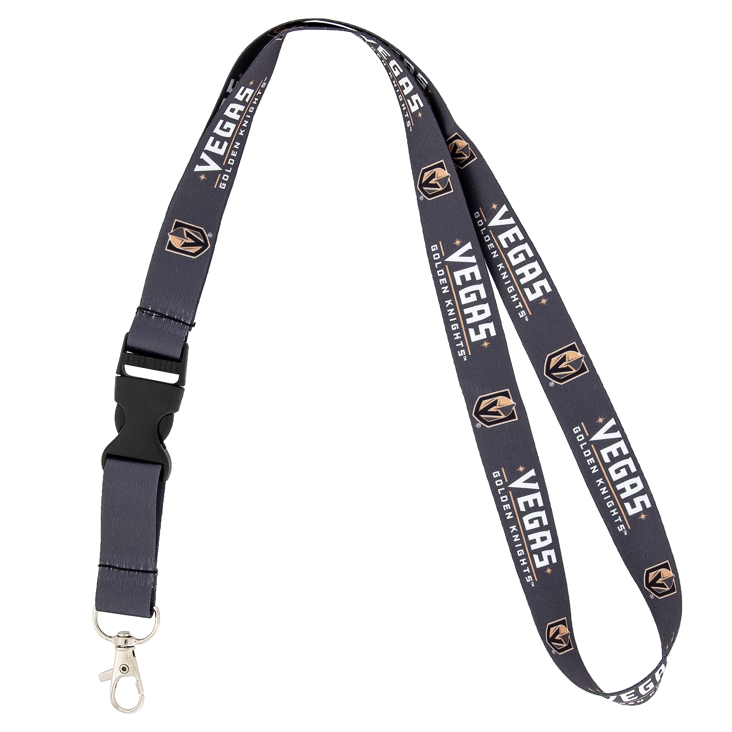 Desert Cactus Multicolored Las Vegas Golden Knights Nhl National Hockey League Car Keys Id Badge Holder Lanyard Keychain Detachable Breakaway Snap Buckle (Lanyard 1 - Gray), One Size