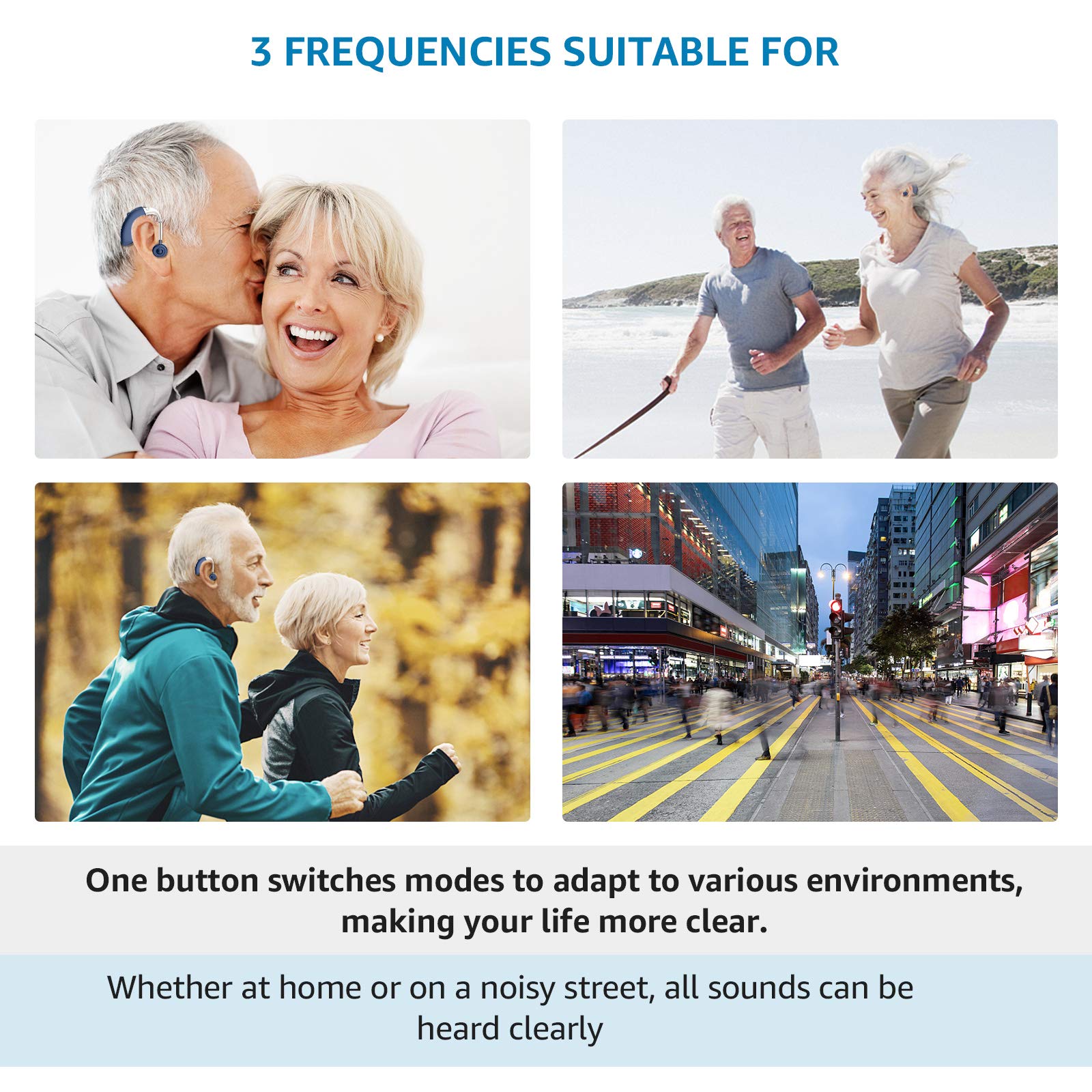 Hearing Aids, Enjoyee Hearing Aids for Seniors Rechargeable Hearing Amplifier with Noise