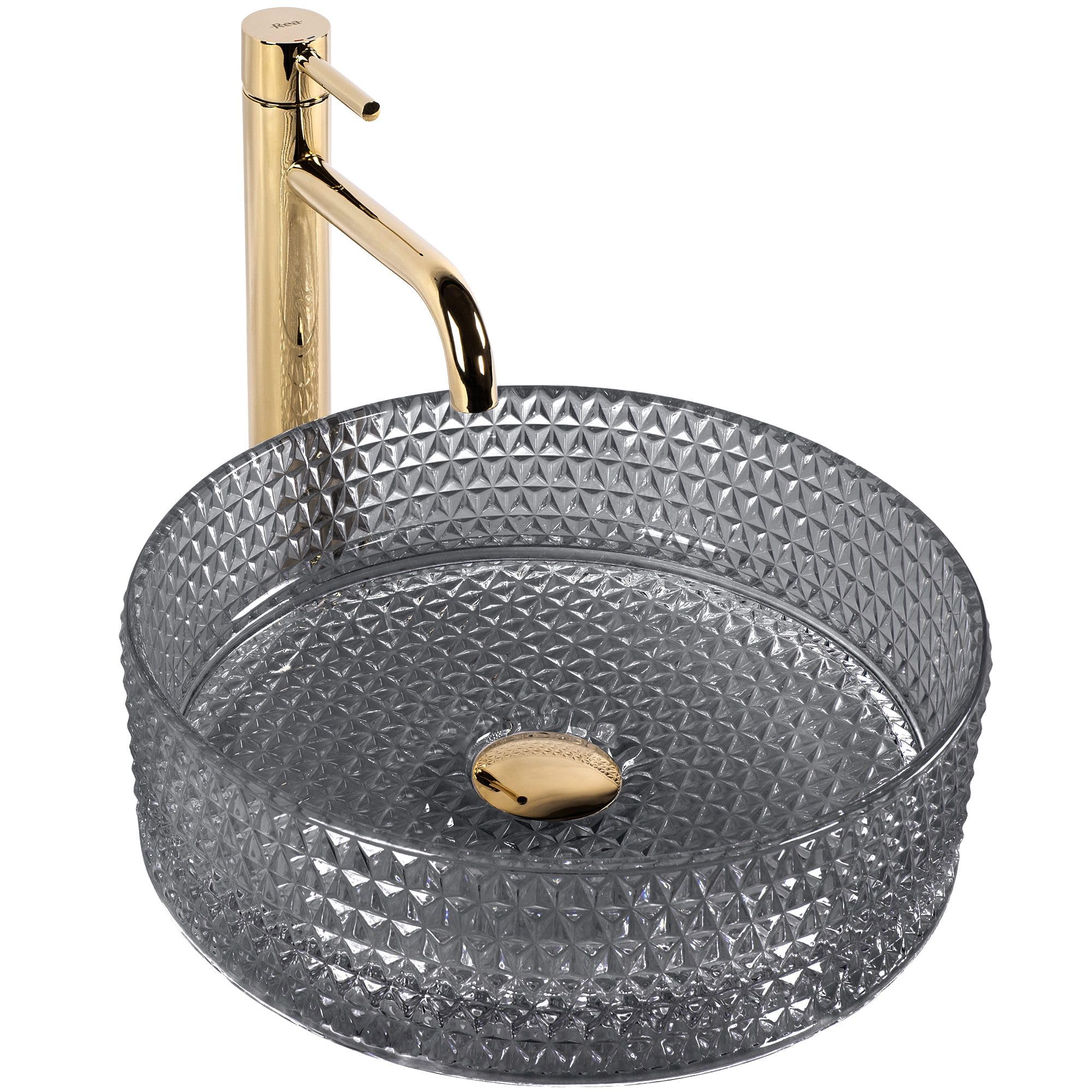 Rea REA-U9671 35 Black-black-REA-U9671 Bathroom Sink Made of Glass Cristal 35-black-REA-U9671, Black