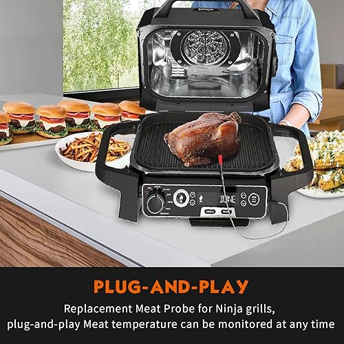 Miniatura 5 de Termómetro de repuesto para sonda de carne Ninja OG751 Woodfire Pro para parrilla y ahumador para exteriores, compatible con Ninja OG700 Series adn