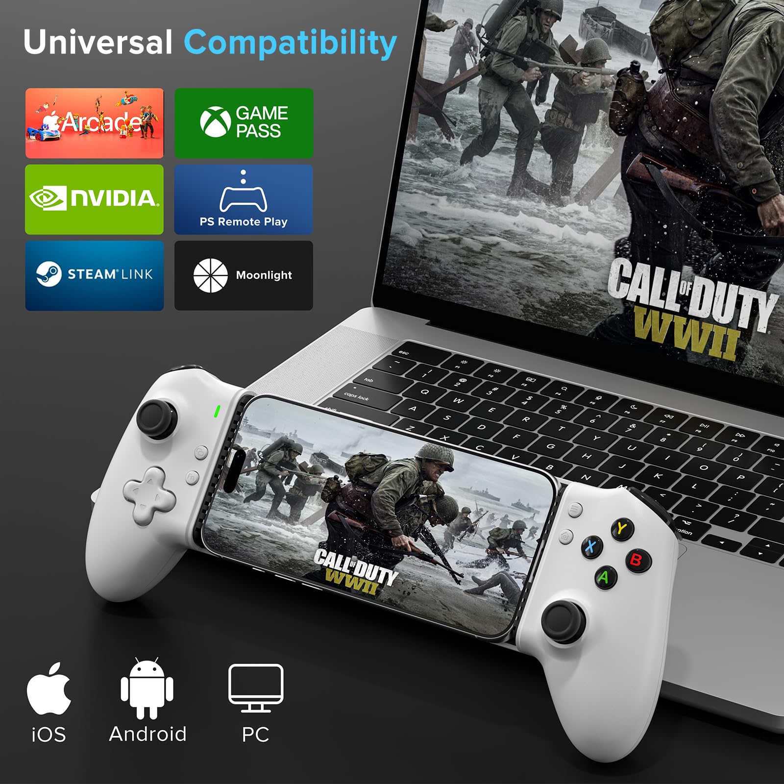 ZIKE Mando de juegos Z331 para iPhone 15/16 y Android, mando USB C con joystick y gatillo de efecto Hall, mando inalámbrico para PC, Xbox, Steam, Switch y Smartphone