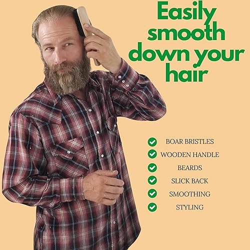 Miniatura 3 de Cepillo para barba de cerdas de jabalí, para hombres, de GranNaturals