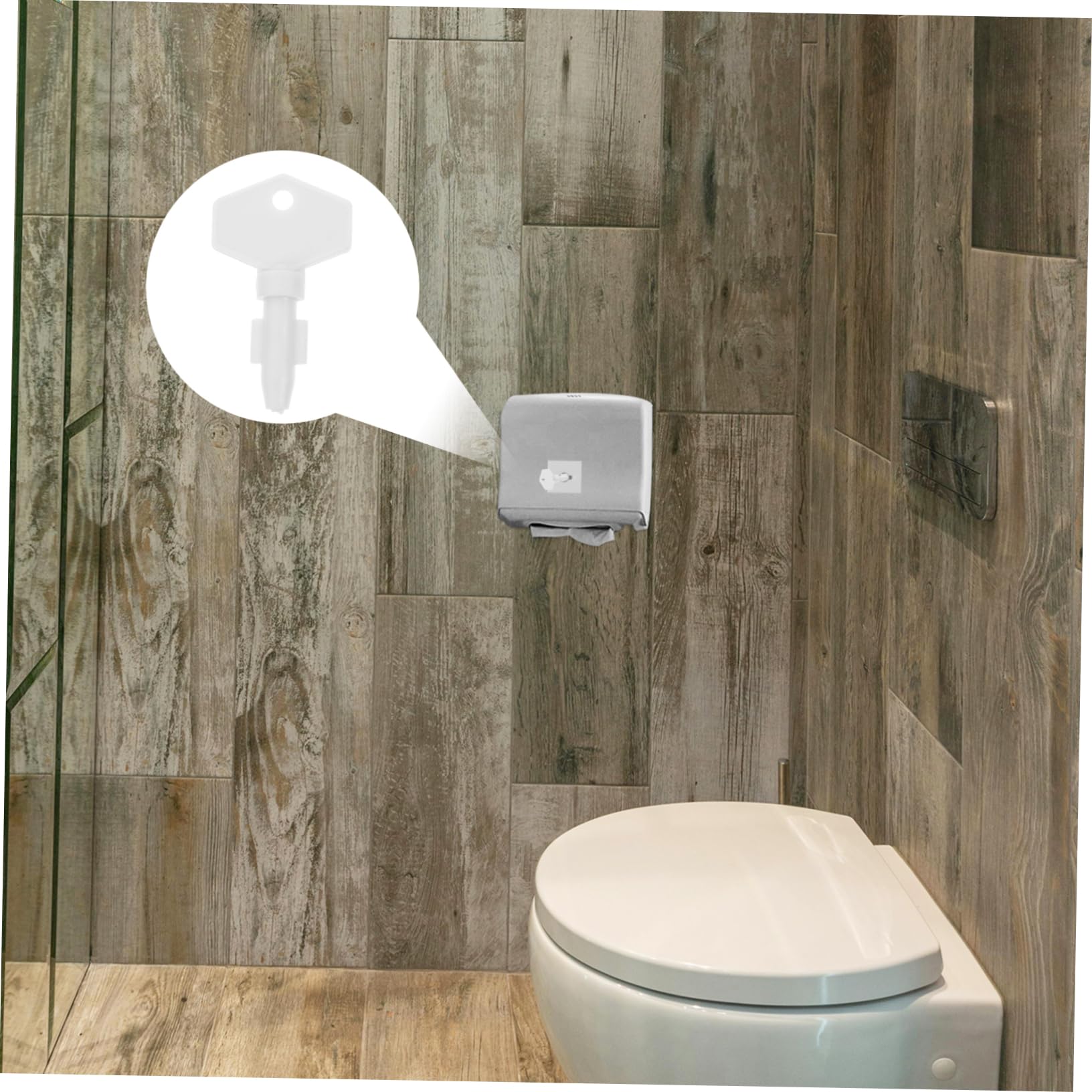 DINHEAROM 3pcs Toilet Paper Dispenser Key Set Roll Paper Key Plastic Commercial Easy Open Close Essential for Businesses