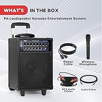 Vista 7 de Pyle Wireless Portable PA System-400W Bluetooth Compatible Rechargeable Battery Powered Outdoor Sound Stereo Speaker Microphone Set w/Handle