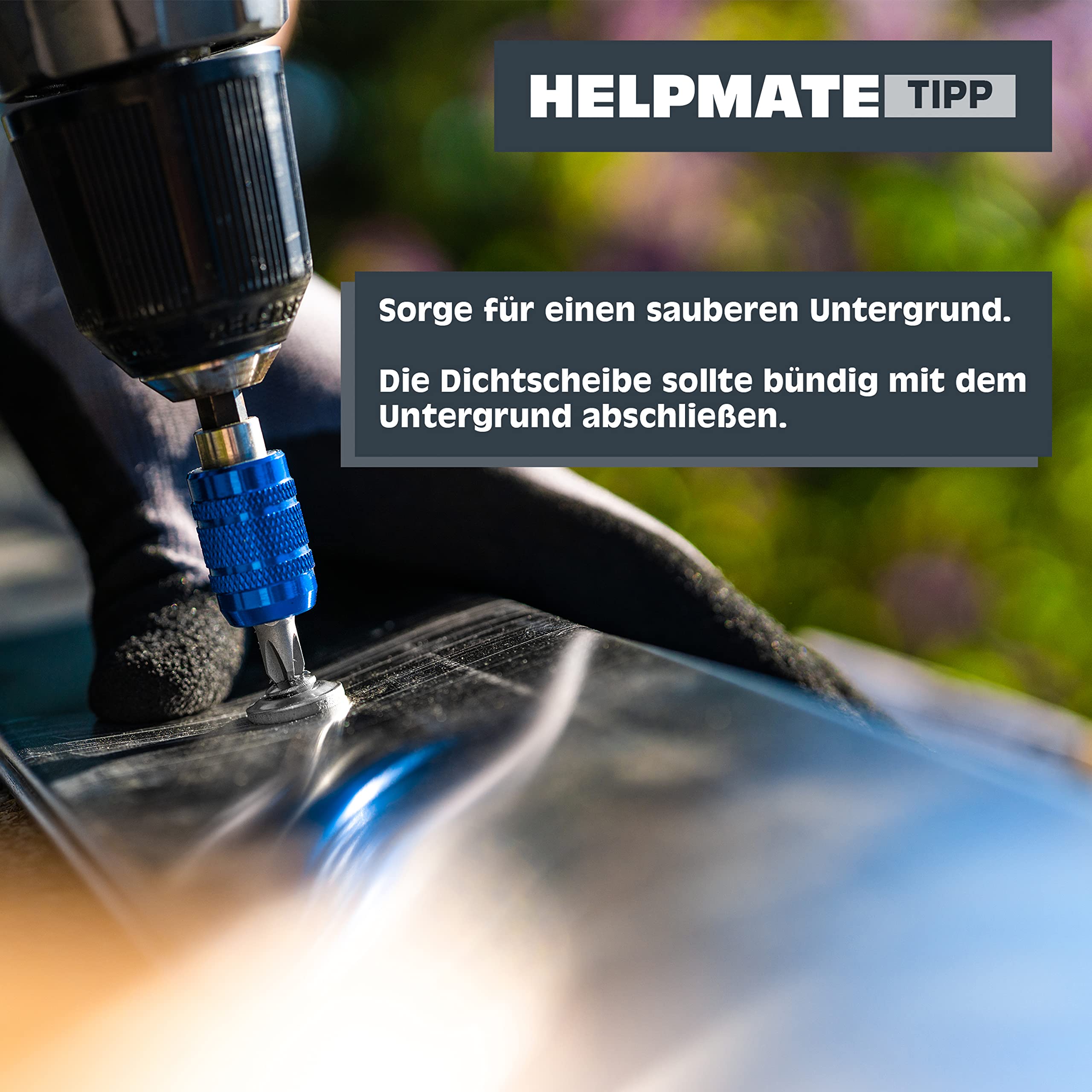 HELPMATE – Wkręty do blachy 4,5 x 25 mm – stal nierdzewna A2 – 50 sztuk | DIN 7995 – zabezpieczone przed korozją – napęd PZ2 – wkręty dachowe z łbem stożkowym, podkładką, uszczelką EPDM – srebrny