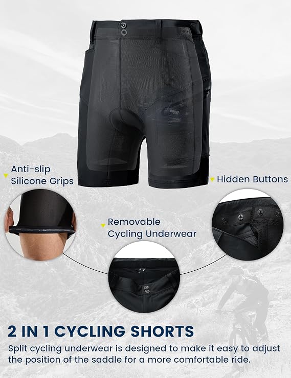 Nepest Men's Mountain Bike Trousers 4-Way Stretch Quick Dry Cycling