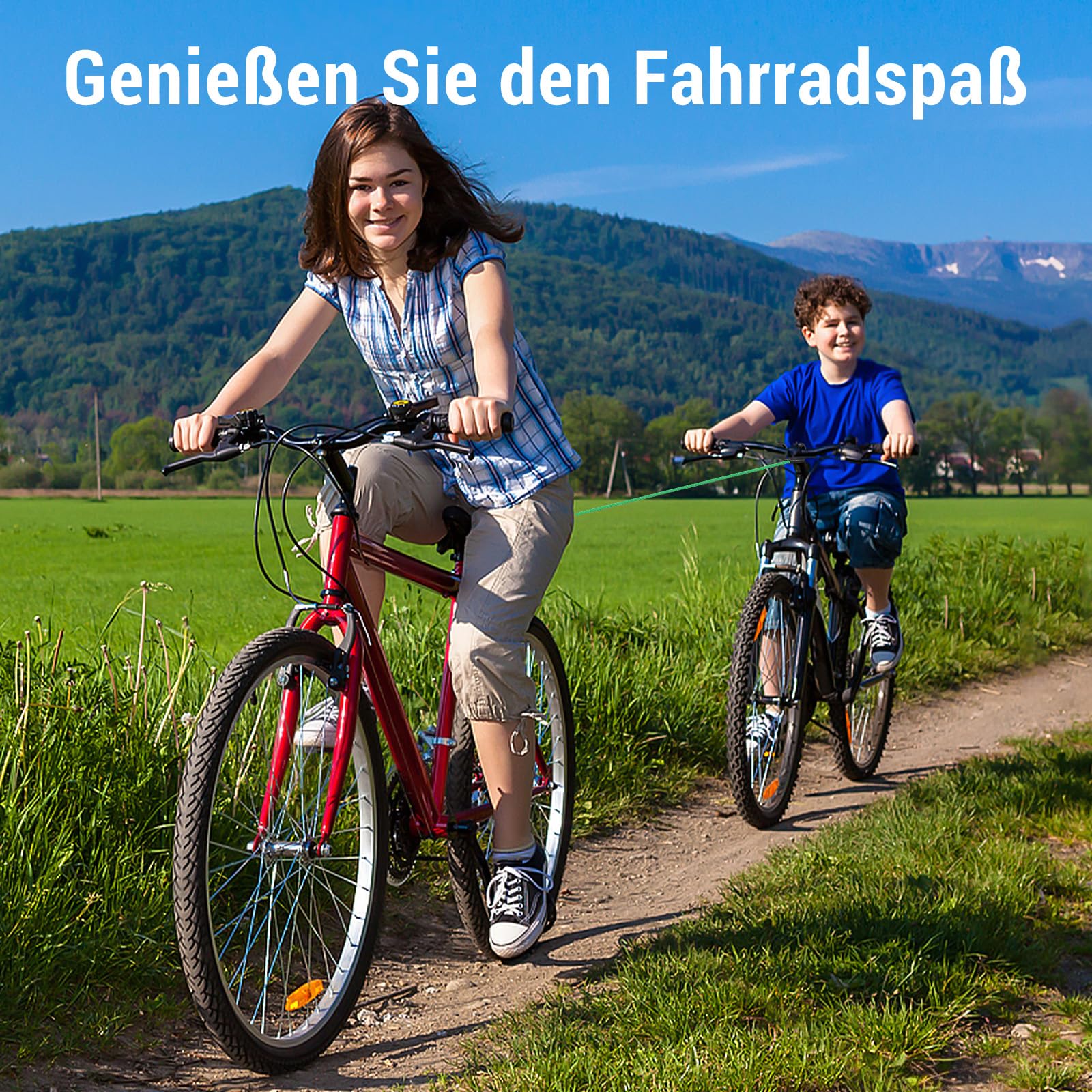 Kinder Fahrrad Abschleppseil, Abschleppseil Fahrrad, 2.5M, für Alle Fahrradstangen, Fahrrad Seilzug Zugseil, Zuglast bis 120 kg, MTB & Pannenhilfe,Follow me