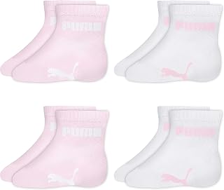 Kit 04 Pares de Meia Bebê Puma Cano Curto Punho Confortável Unissex