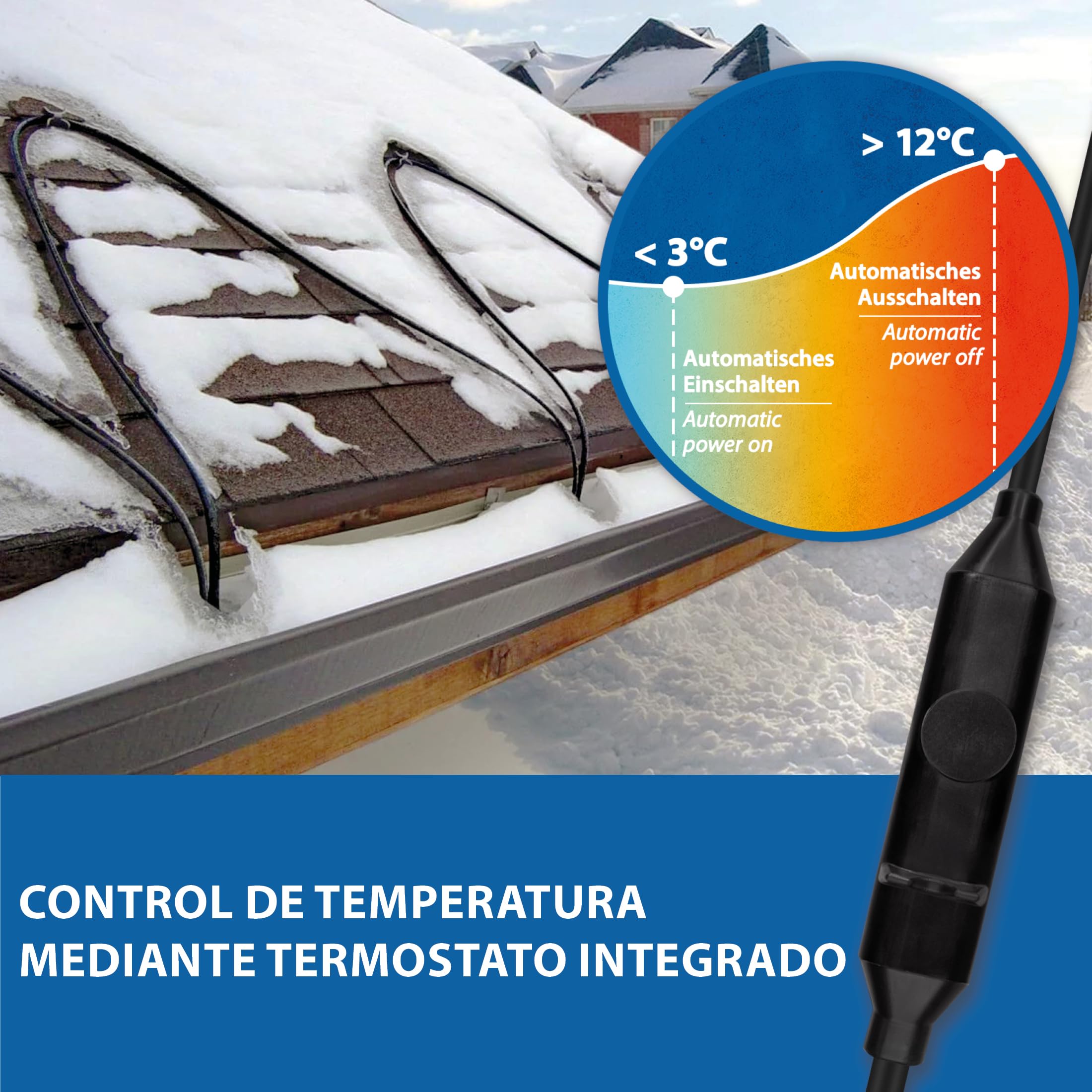 Cable de calefacción de protección contra heladas, autorregulación, variaciones