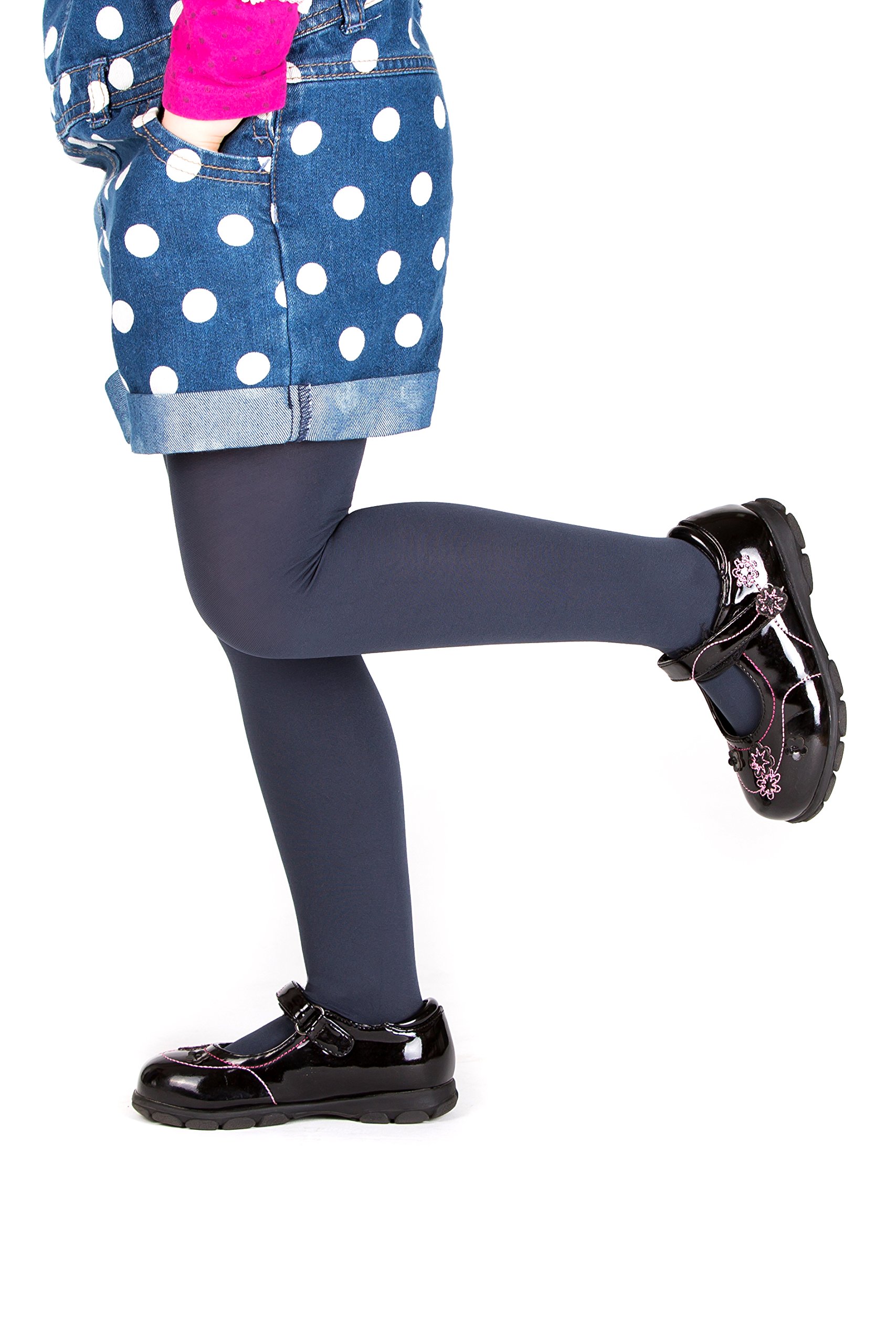 Sentelegri Girls Graphite Tights Plain Opaque 40 Denier, Age 2-12Years-18 Colours (Age 2-3, )
