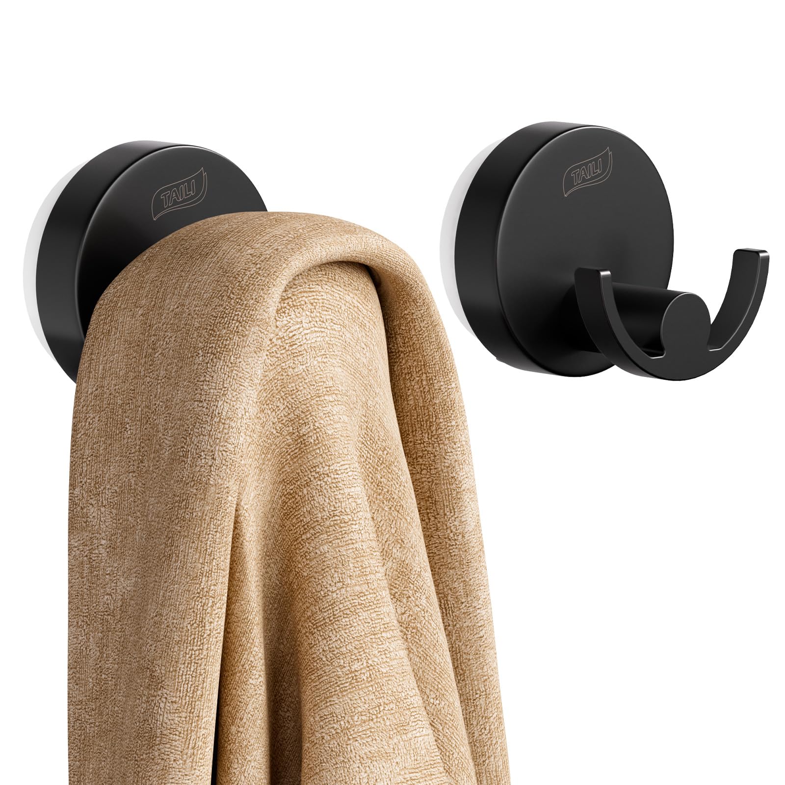 TAILI Suction Cup Hooks for Shower, Removable Towel Hooks for Bathrooms