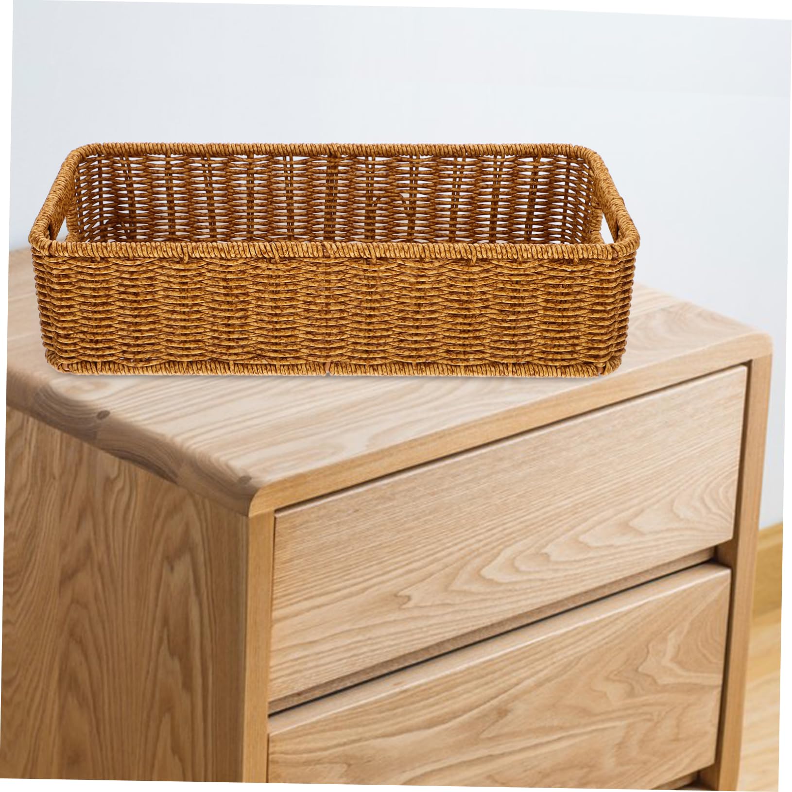 Ciieeo 4 Piezas Cesta De Cubiertos De Ratán Compartimento para Cuchara y Tenedor Cesta De Almacenamiento De Algas Marinas Canastas Nido Decorativas Frutero Ovalado Khaki Ratán De Plástico