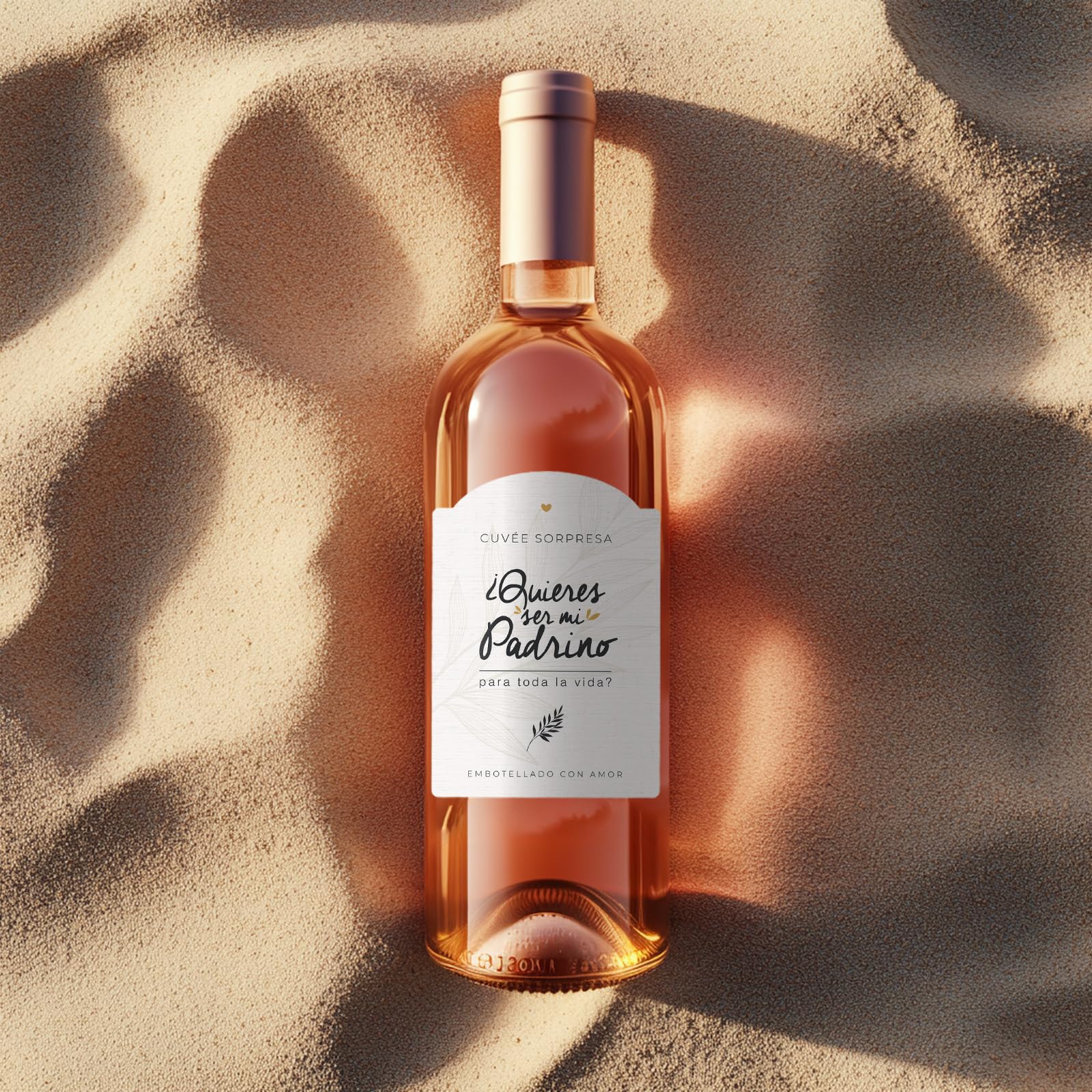 Manahia - Etiqueta de Botella - ¿Quieres ser mi padrino para toda la vida? - Idea Original para Petición Bautismo, vino o cerveza, sorpresa nacimiento |Autoadhesiva