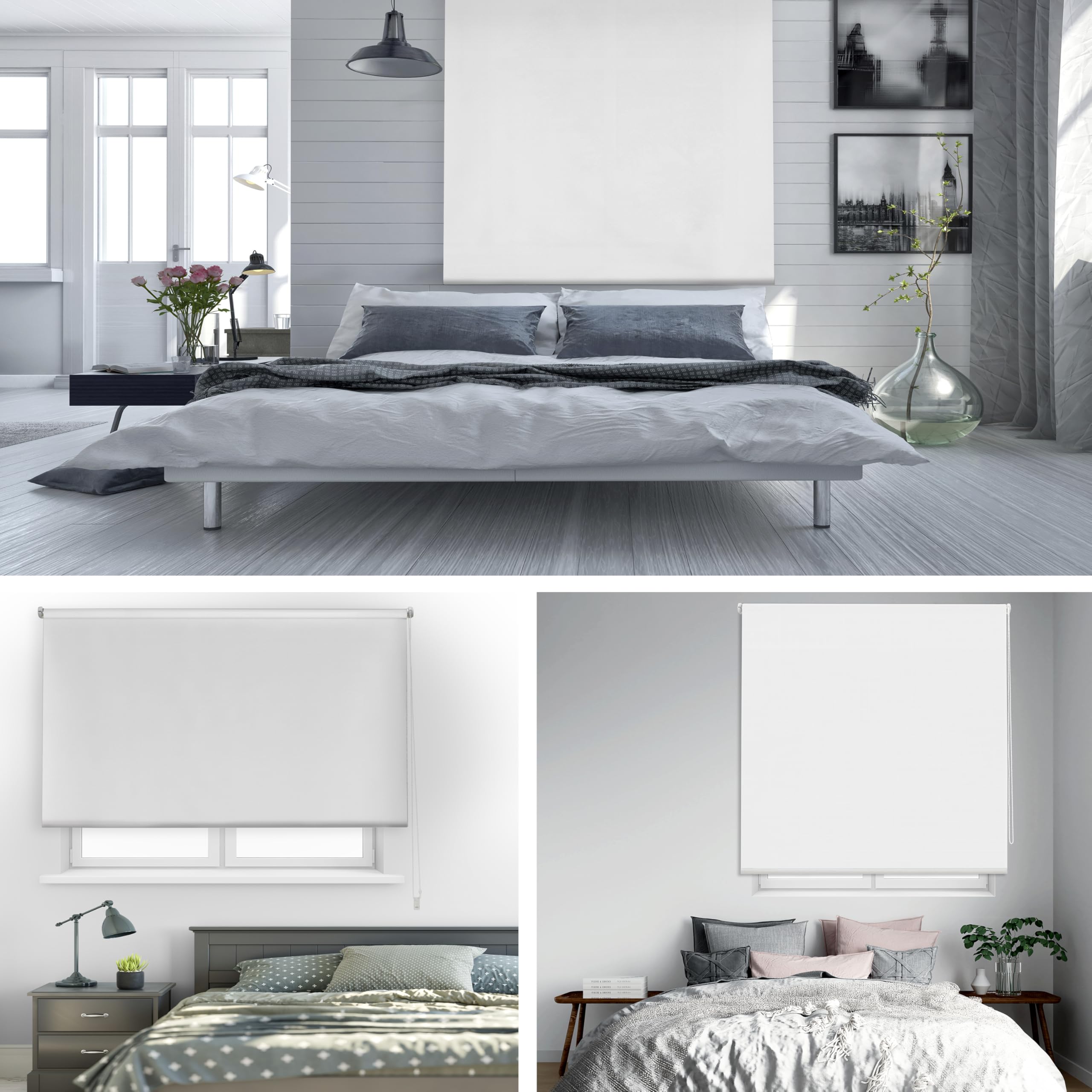 Blindecor Draco Store Enrouleur Opaque - Blanc cassé, 160 x 230 cm (largeur x hauteur) | Taille du tissu 157 x 225 cm. Stores thermiques occultants