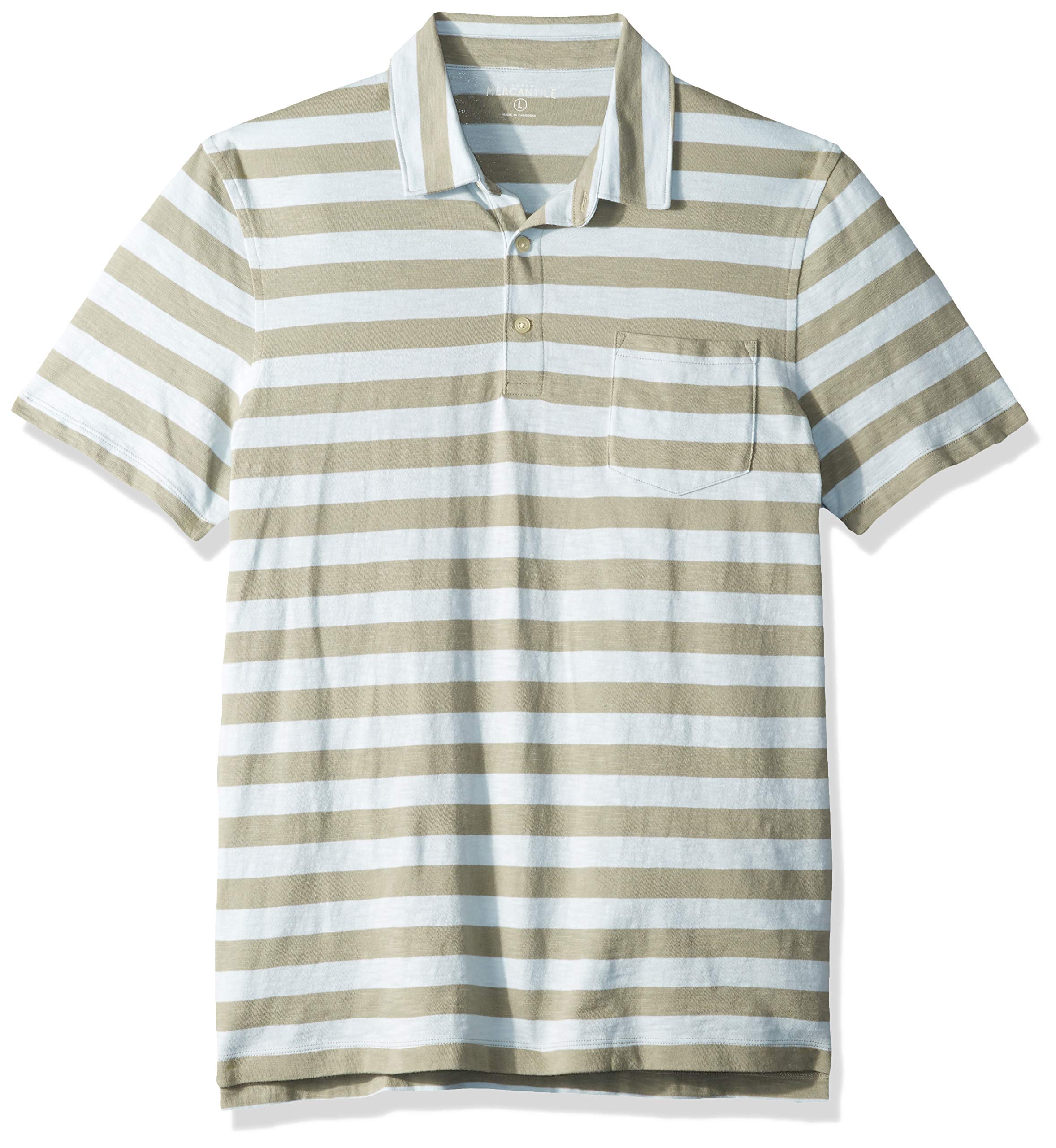 Mercantile Men's Short-Sleeve Striped Polo Shirt