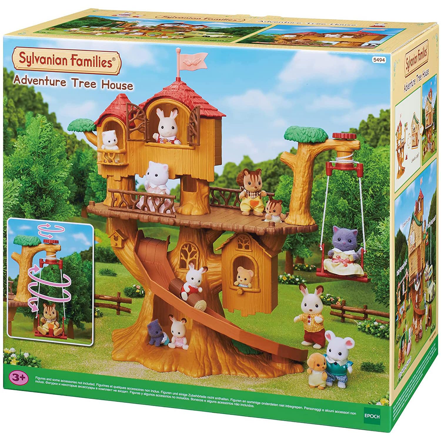 Sylvanian Families - La cabane dans les arbres - Set + de 3 accessoires - Plongez dans l'univers de la famille Sylvanian - Figurines animaux miniatures - Jouet enfant 3 ans et + - 5494