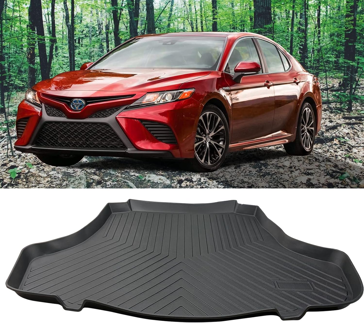 Cargo Liner&Truck Mat TPV Material Rear Trunk Tray Cargo Mat. All Weather Waterproof Guard Protection Truck Liner, Black (2018+Camry)