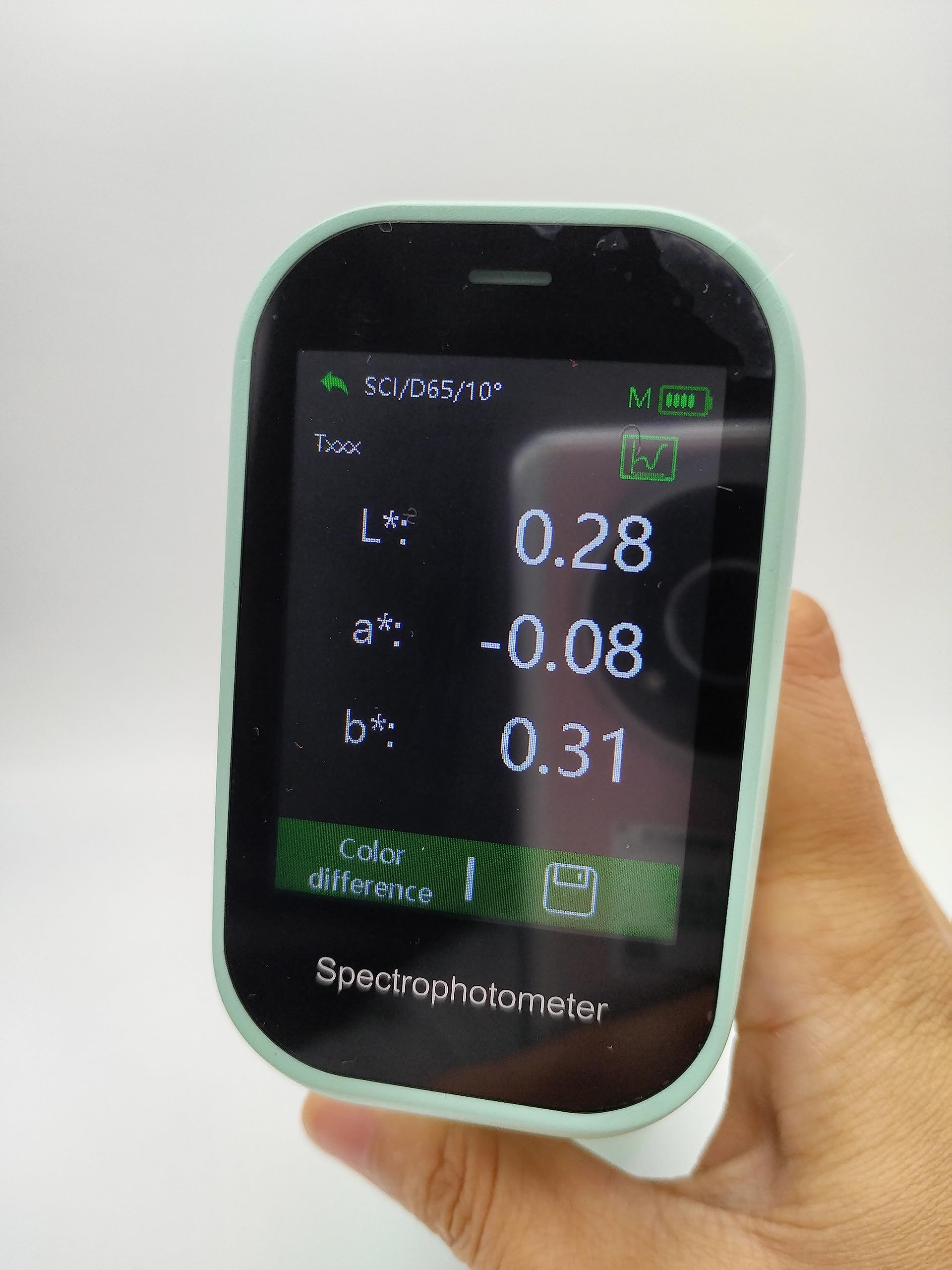 CHN Spec Color Screen Smart Spectral Colorimeter CS-410 Color Meter Analyzer Wavelength: 400-700nm with Software Color Reader Delta E*ab 0.08, Aperture 8mm, SCI & SCE Auto Calibration