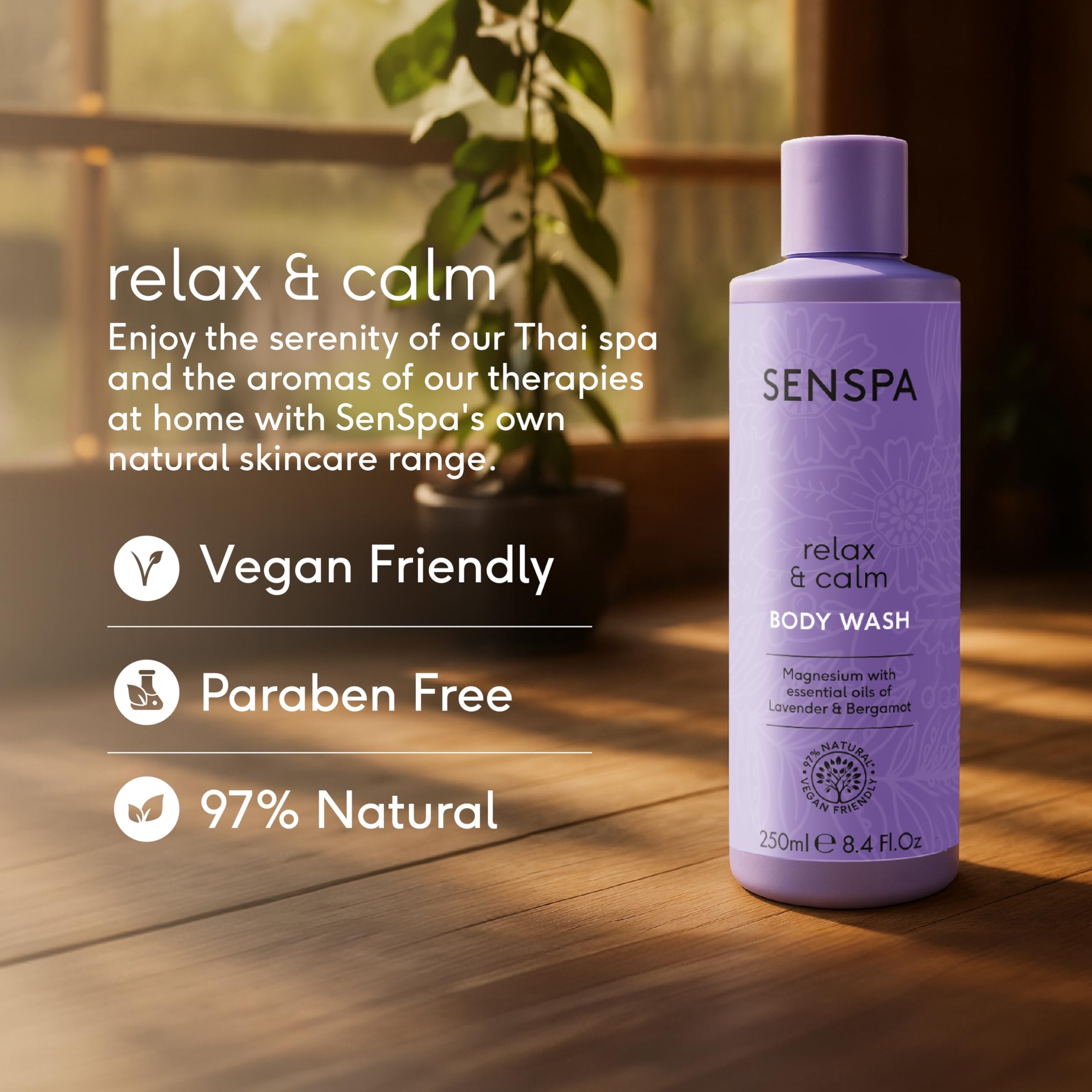 SenSpa Relax & Calm Lavender Body Wash, Vegan Shower Gel, Natural Body Wash with Magnesium, Shower Gel for Women & Men - Image 3