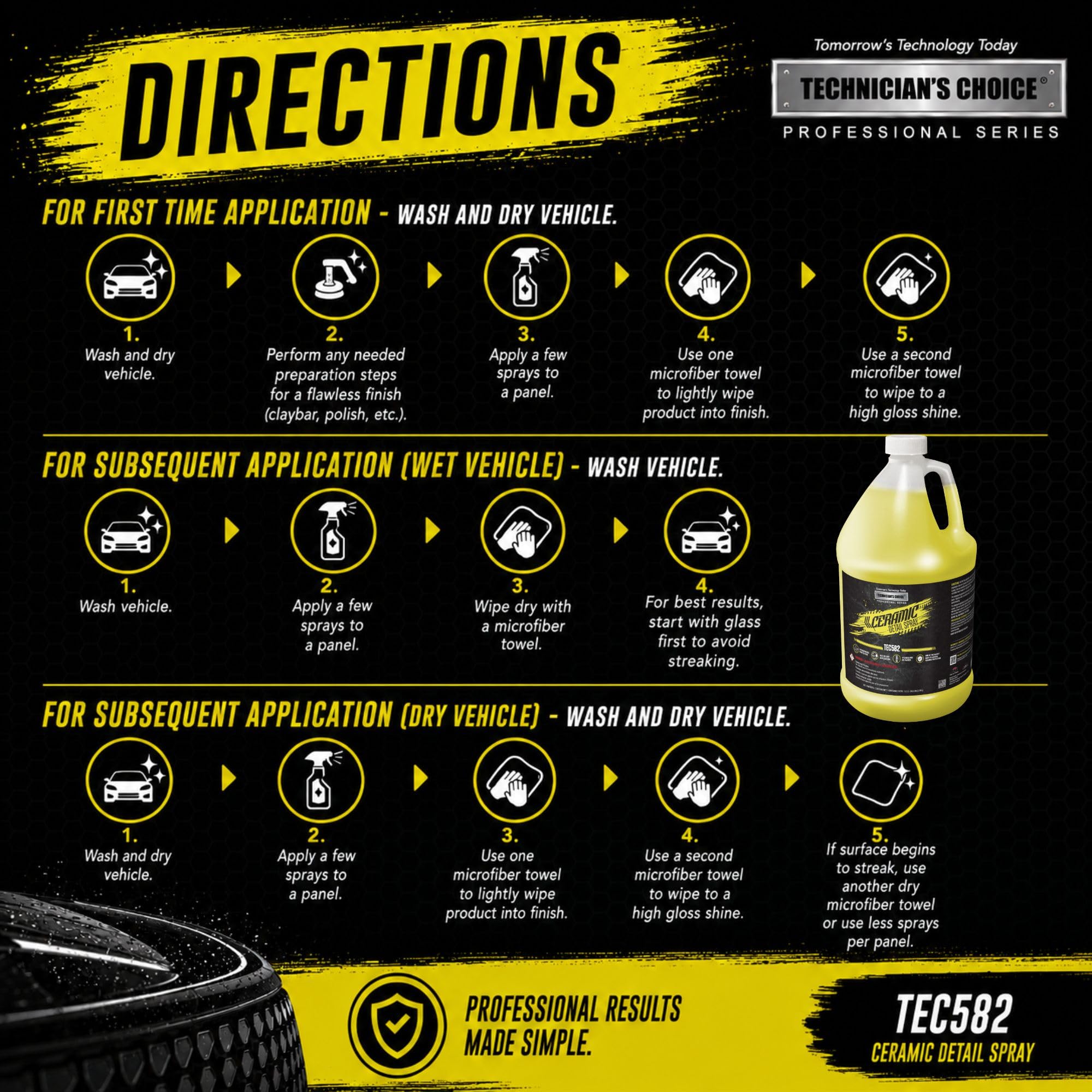 FQQF Technicians Choice TEC582 Ceramic Detail Spray (1 Gallon)