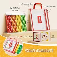 Vista 4 de Juegos de Palabras CVC, Aprende a Leer en Semanas, Juego Multisensorial de Lectura y Fonética Ideal para Pre-Kindergarten a 1er Grado - Suministros