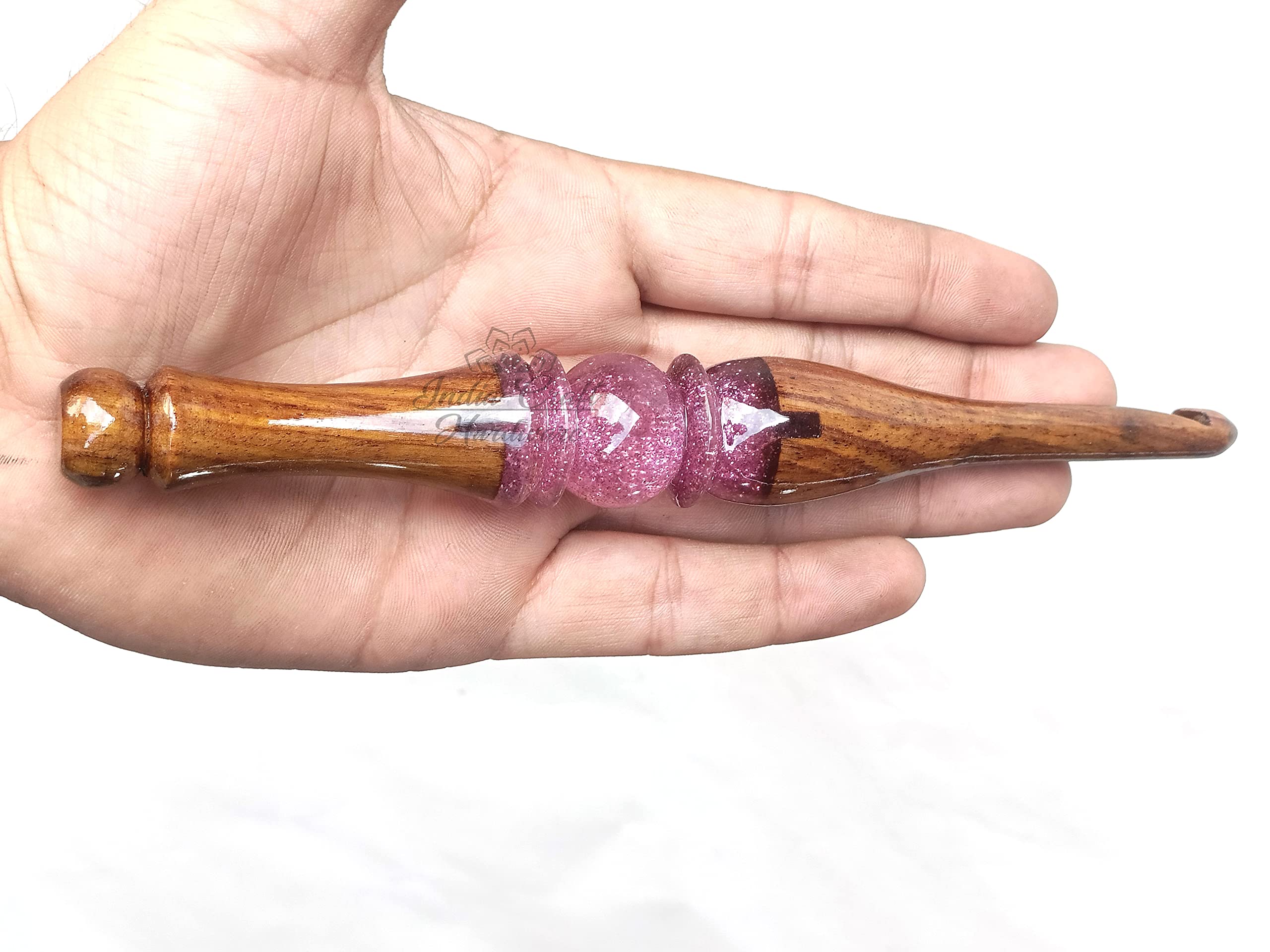 Ergonomic Crochet Hook for Crocheting - Wooden and Resin Crochet Hook - Large Crochet Hooks for Arthritic Hands - Beautifully Knitting Needles (5.5mm)