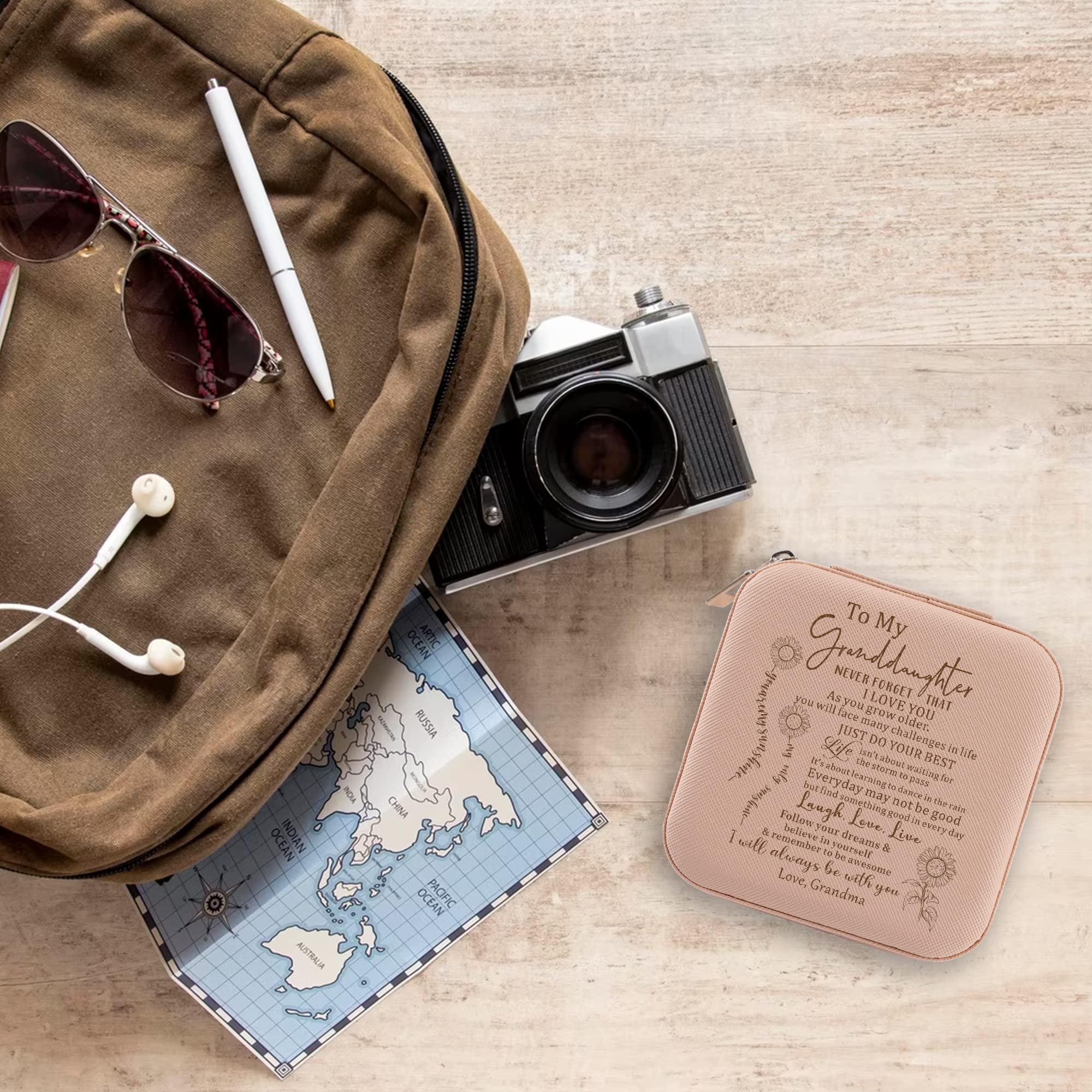 Granddaughter Gift from Grandma, to My Granddaughter Jewelry Box Organizer from Nana, Gift for Granddaughter Birthday, Teen Girls Gift Ideas for Birthday Graduation Christmas from Grandma