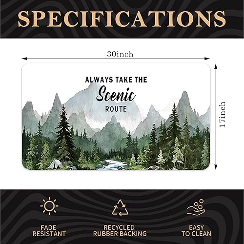 Miniatura 101 de Tapete divertido para puerta de campamento de 17 x 30 pulgadas, regalos de campamento para mujeres, alfombras de cámper para interior, alfombra