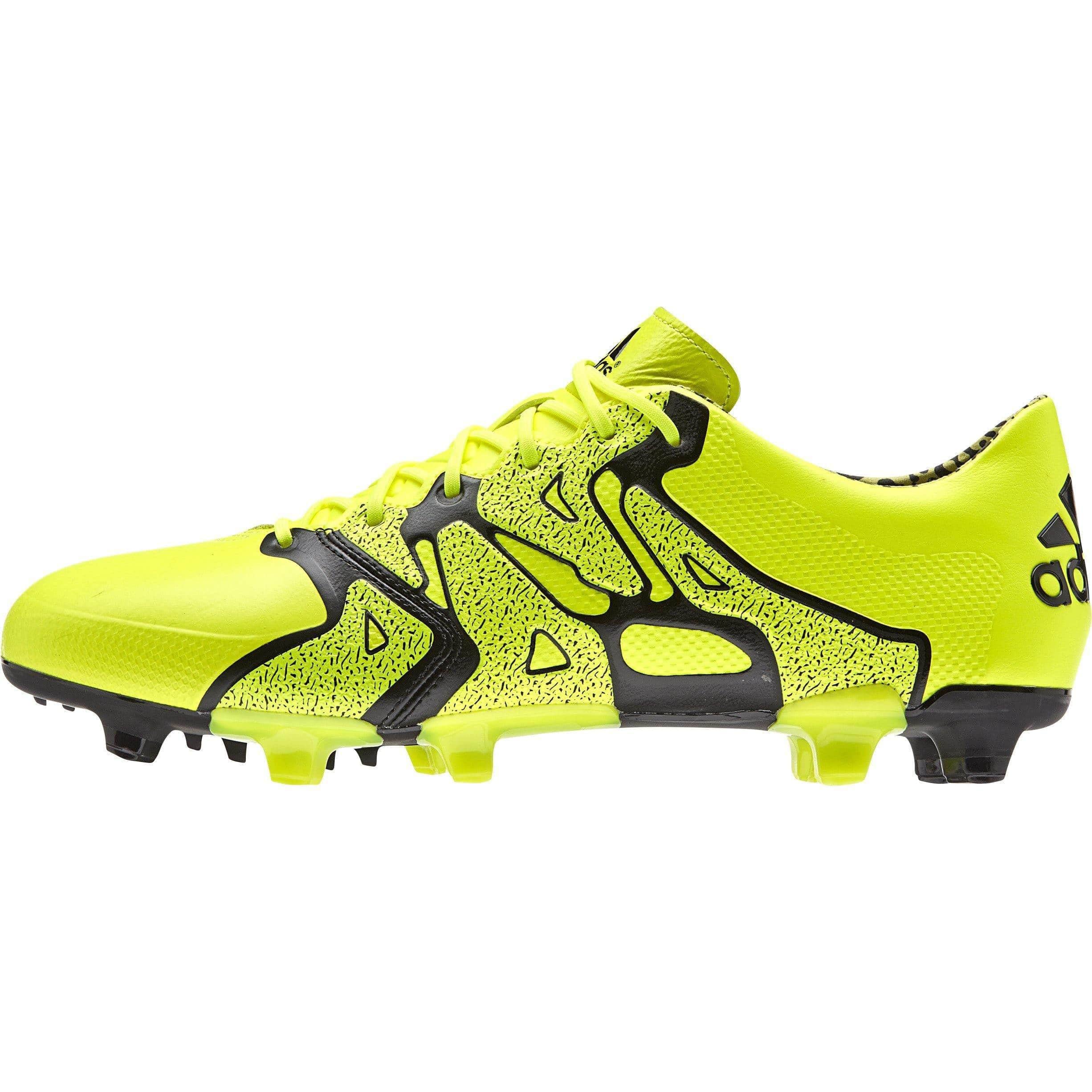 adidas X 15.1 FG/AG Leather Mens Football Boots Soccer Cleats (UK 6.5 US 7 EU 40, Yellow Black B26979)