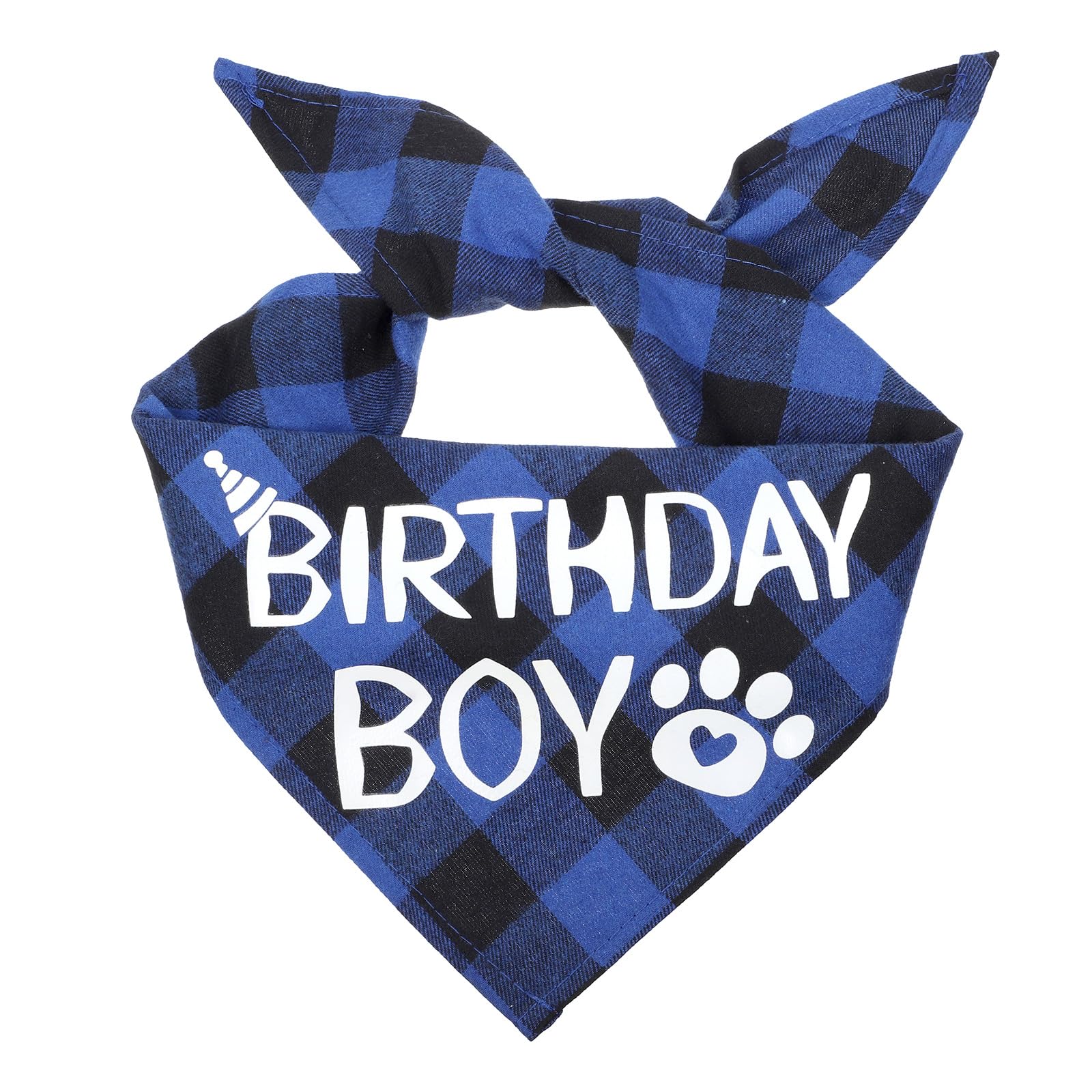 Dog Birthday Bandana Blue Boy Dog Birthday Boy Bandana Blue Plaid Boys Pet Bandanas Dogs Birthdays Party Supplies