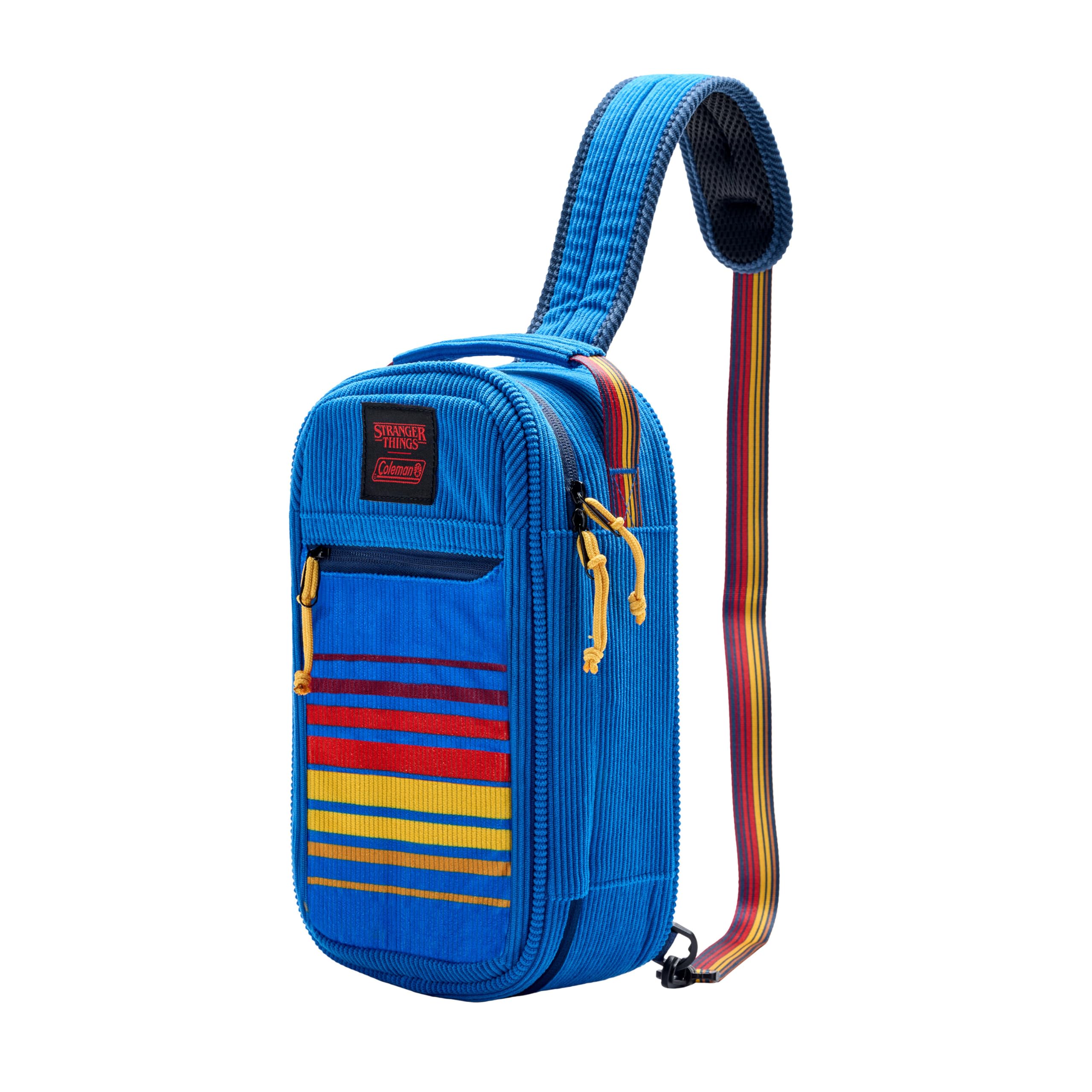 Coleman Stranger Things Outdoor Gear Collection, Limited Edition Stranger Things & Coleman Upside Down Camping Assortment, Cooler/Chair/Tent/Sleeping Bag Soft Cooler (Blue Stripe)
