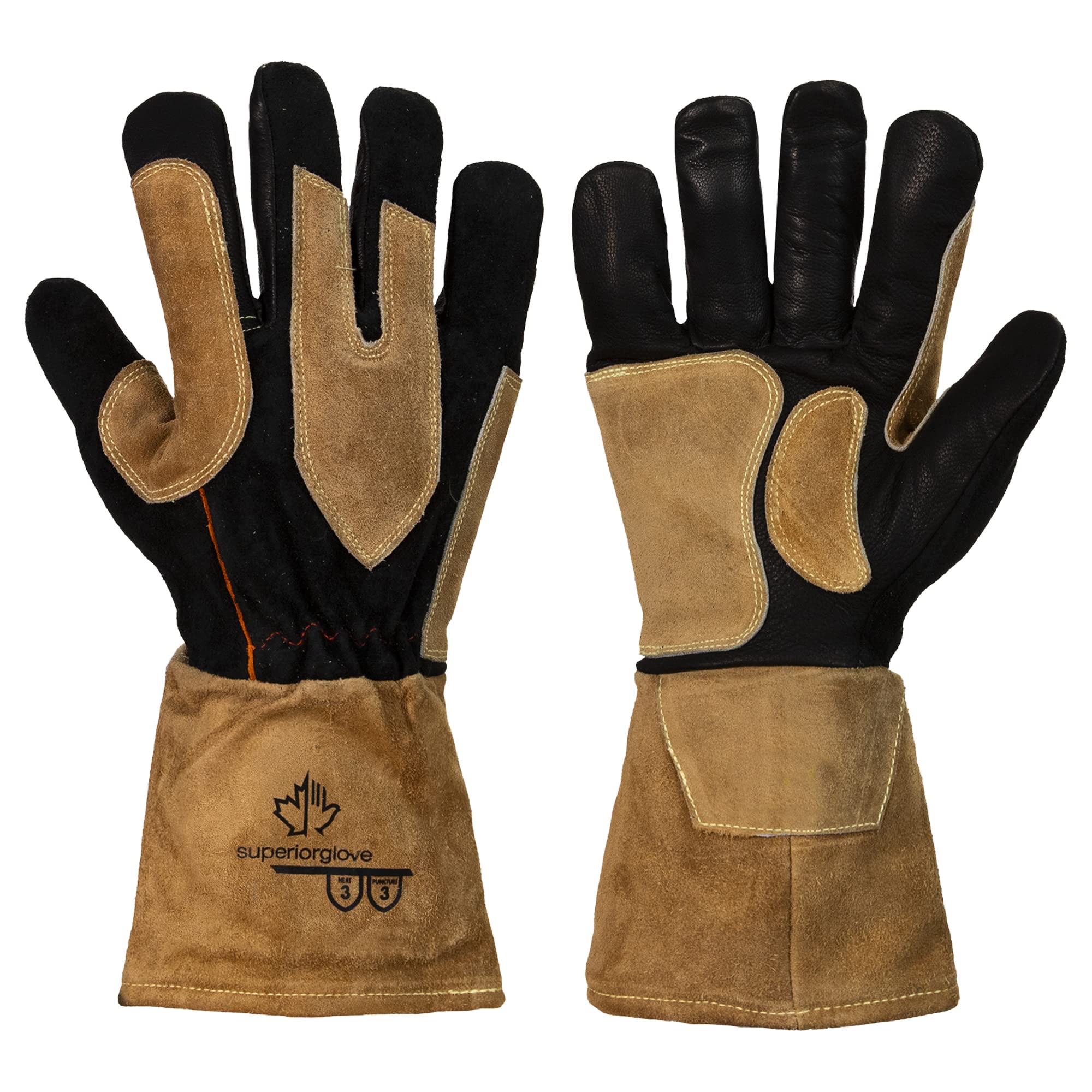 Superior Glove 505GP Endura Goatskin Leather MIG Welding Gloves Cut Resistant High Heat Puncture Resistance (1 Pair) Size Medium