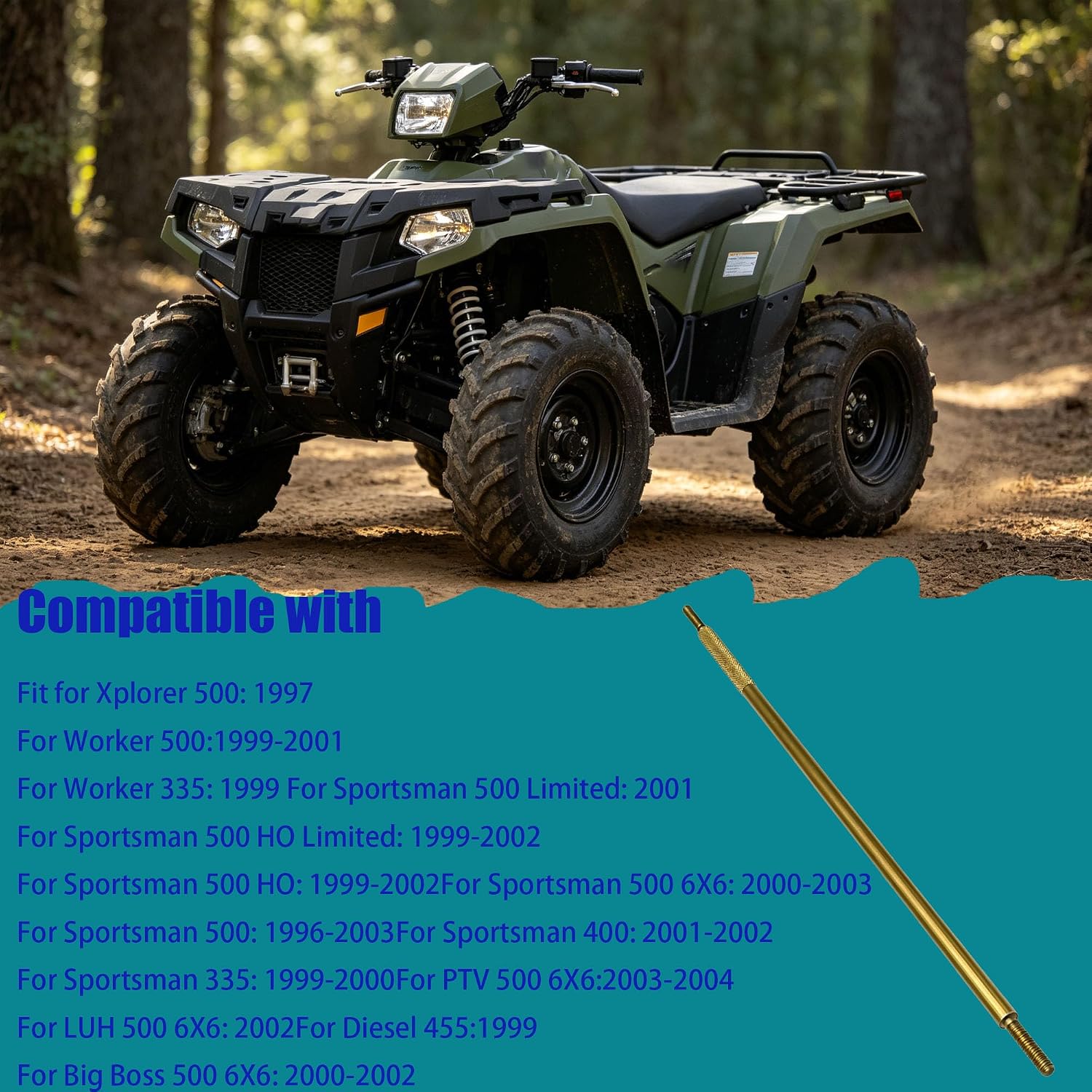 5020824 Low Range Shift Linkage Rod Compatible with Polaris Sportsman 500 400 335 (Gold)