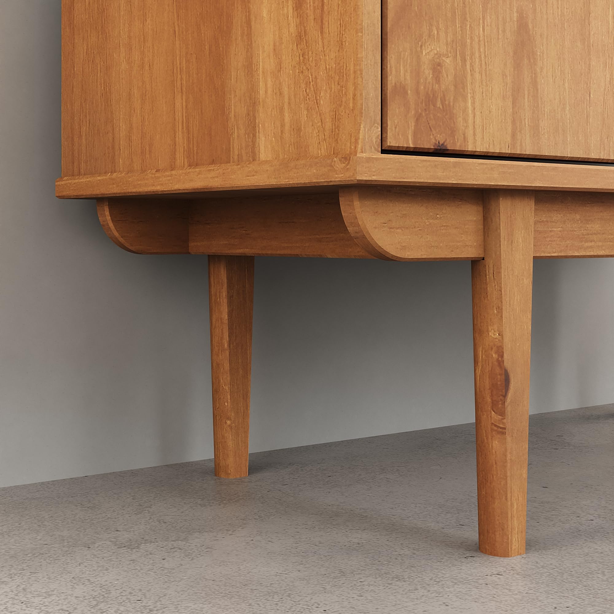IDIMEX Highboard Simona mit offenem Regal in Massivholz Eiche Farben – Wohnzimmer Kommode mit 3 offenen Fächern und 2 Türen – Bücherregal mit Türen – Retro Holzschrank