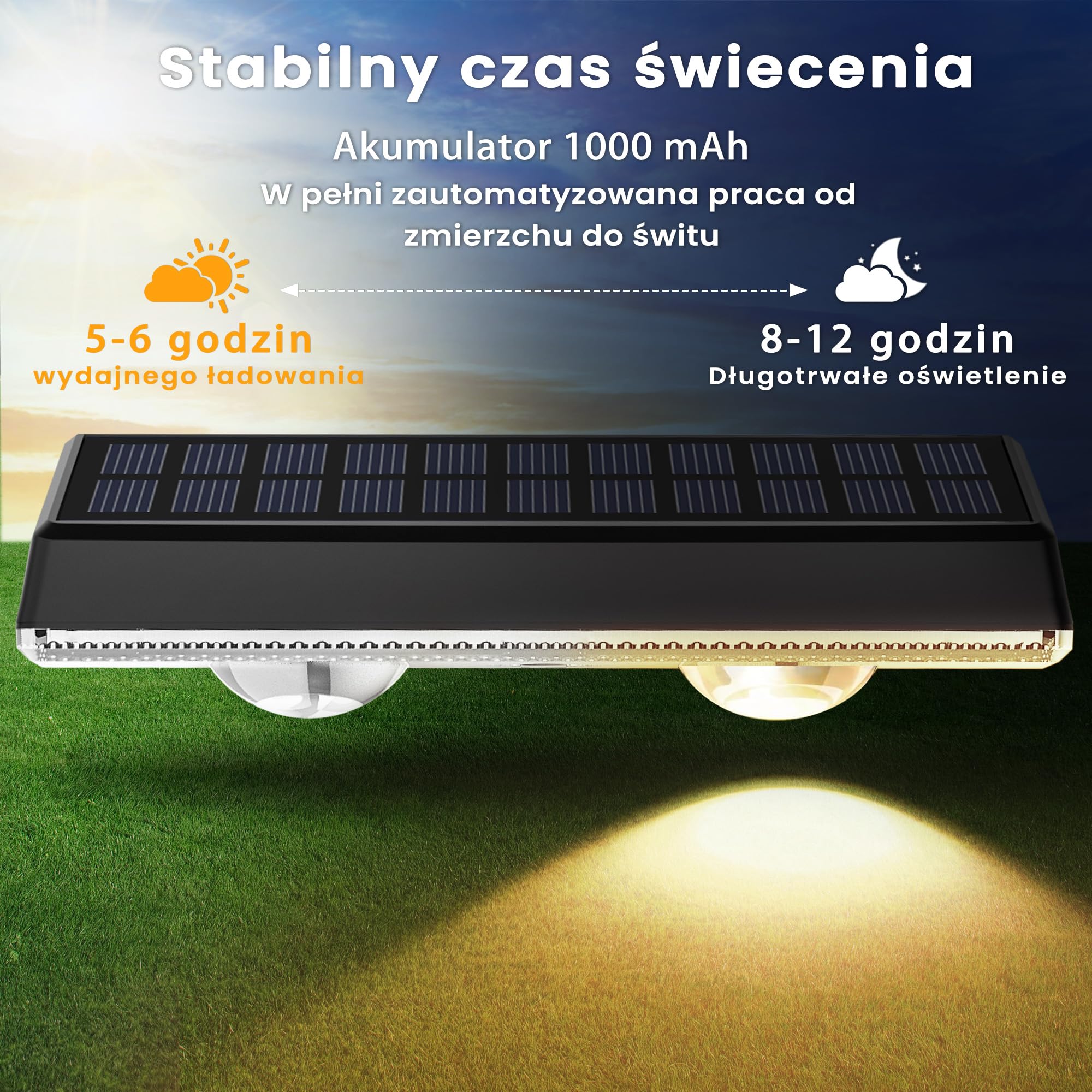 Zewnętrzny kinkiet solarny Delaiglow, solarne lampy zewnętrzne RGB, wodoodporne oświetlenie słoneczne ogrodzenia IP67, 7-kolorowy bezprzewodowy lampa ścienna zewnętrzna, 8 zestawy RGB