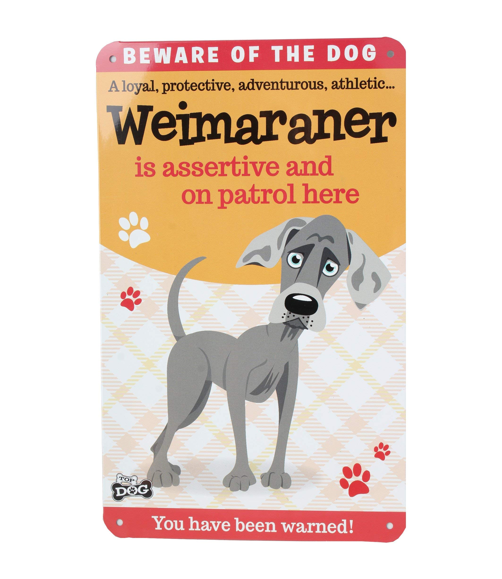 Wags & Whiskers  Dog Sign/Plaque ""Weimaraner"" - Tin Plaque