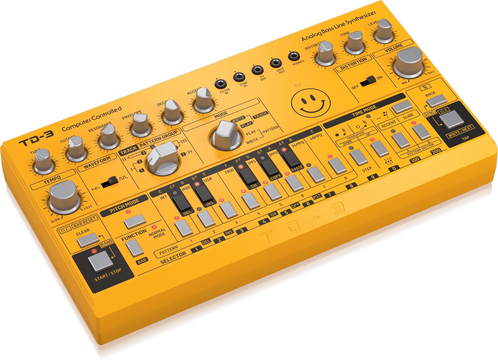 Behringer Td-3-Am Synthétiseurs de Basse Analogique avec Vco, Vcf, Séquenceur 16 Pas, Effets de Distorsion et Jusqu'à 16 Voix de Polyphonie en Poly Chain