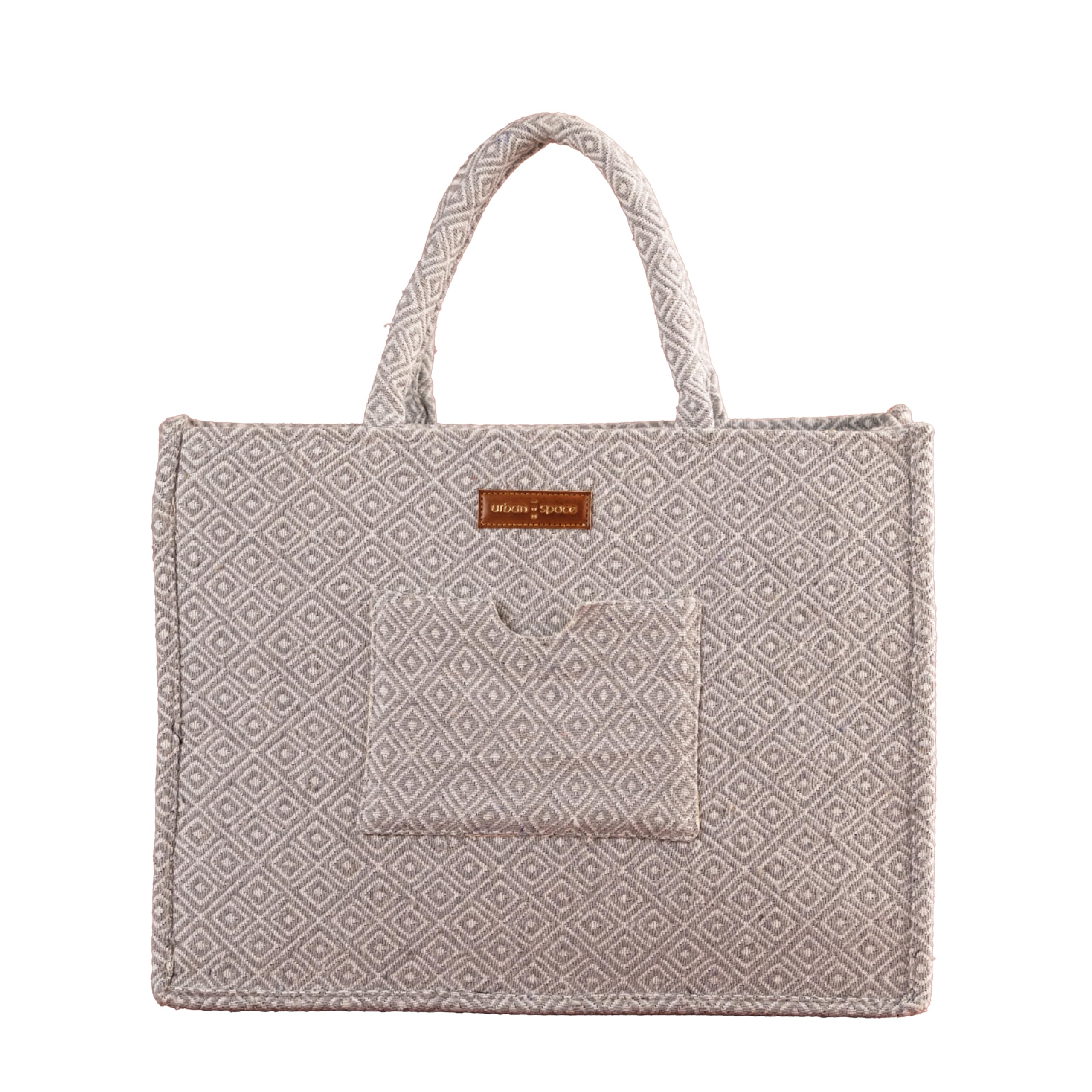 urban space Women Canvas Tote Bag, Stylish & Multisection Cotton Jacquard Handbag with Zip closure, Handcrafted Padded Laptop Bag for 16" laptop | Shopping Shoulder Bag-picture-42