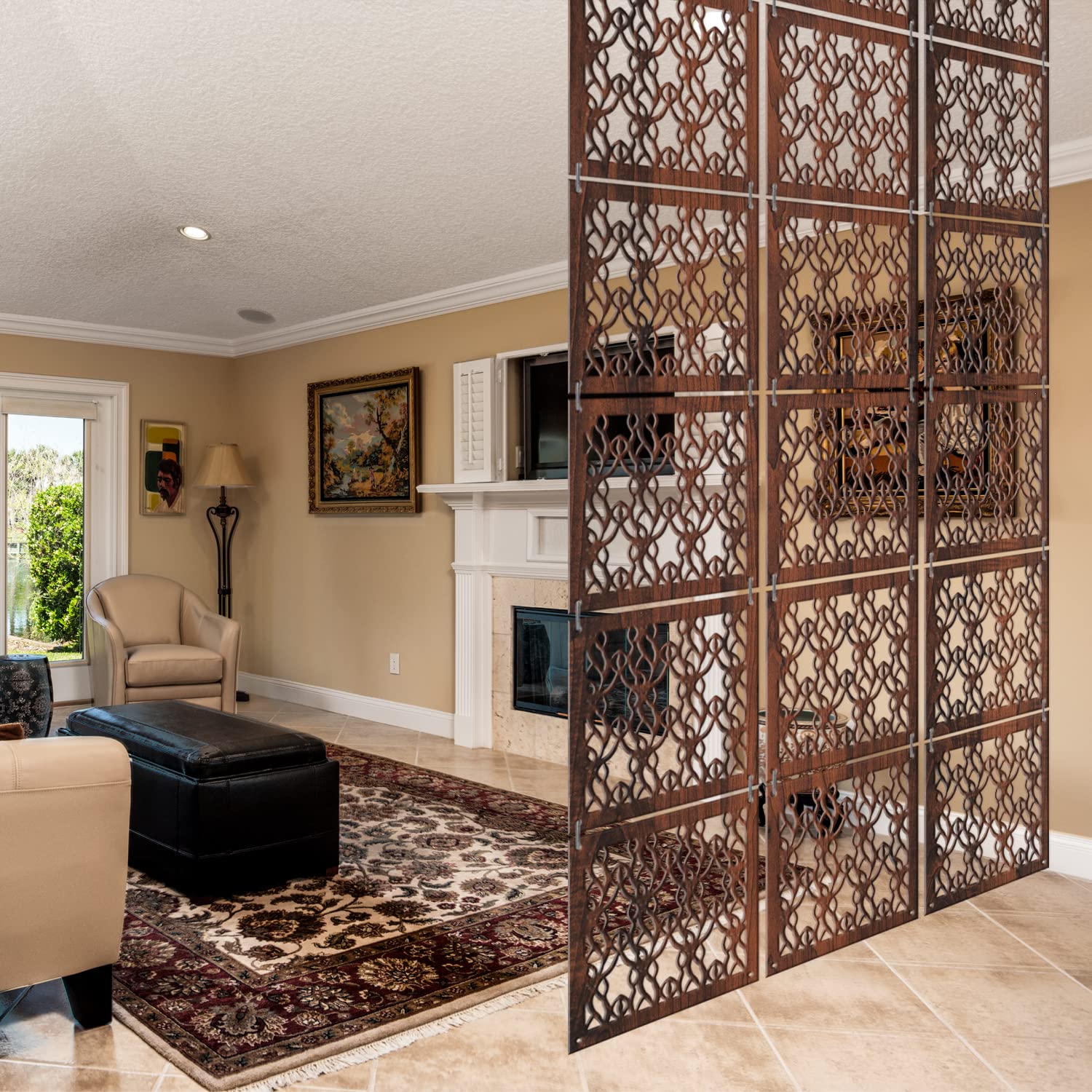 RANDOM 12Pcs Hanging Room Dividers | Modern Hanging Screen Partition for Office, Living Room, Home (11.5" x 11.5" x 12 Panels)-picture-22