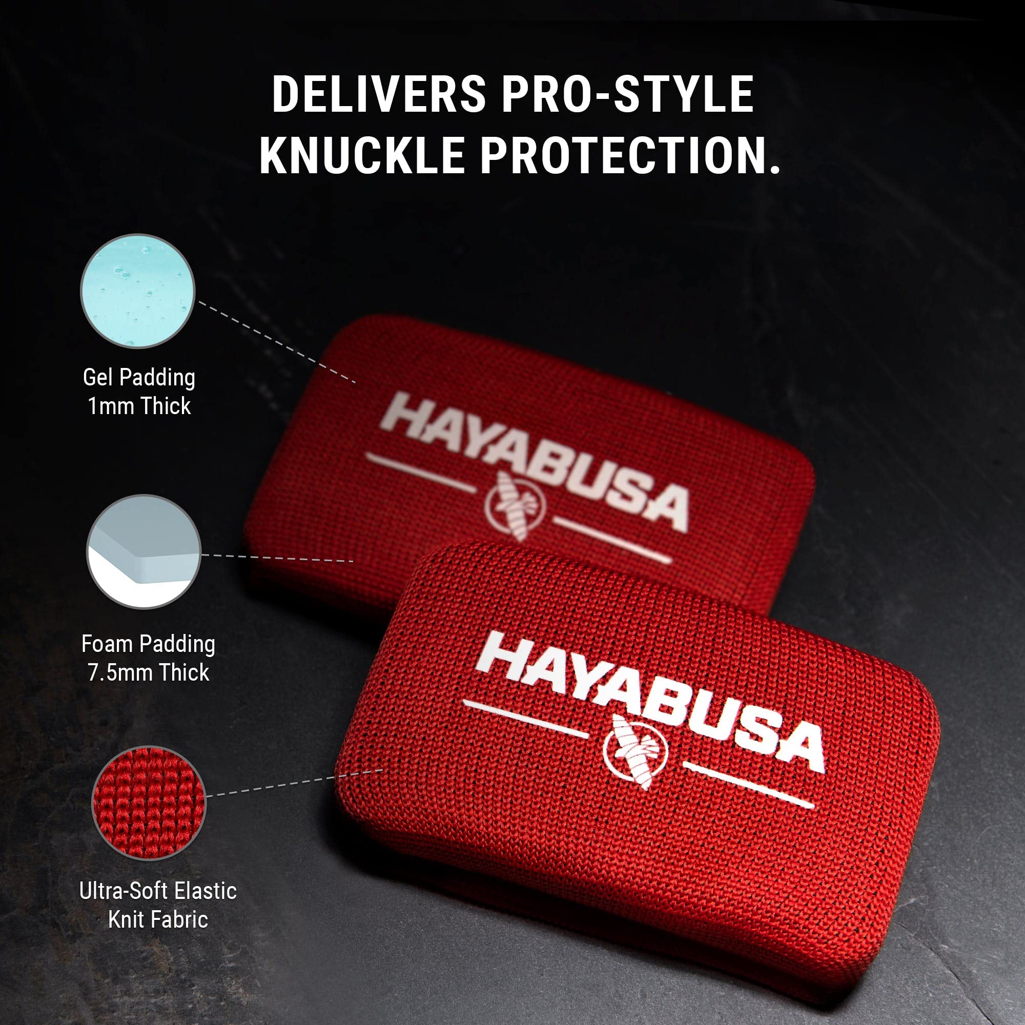 Protège-Phalanges De Boxe Hayabusa - Rembourrage 8,5 Mm Gel/Mousse - Paire
