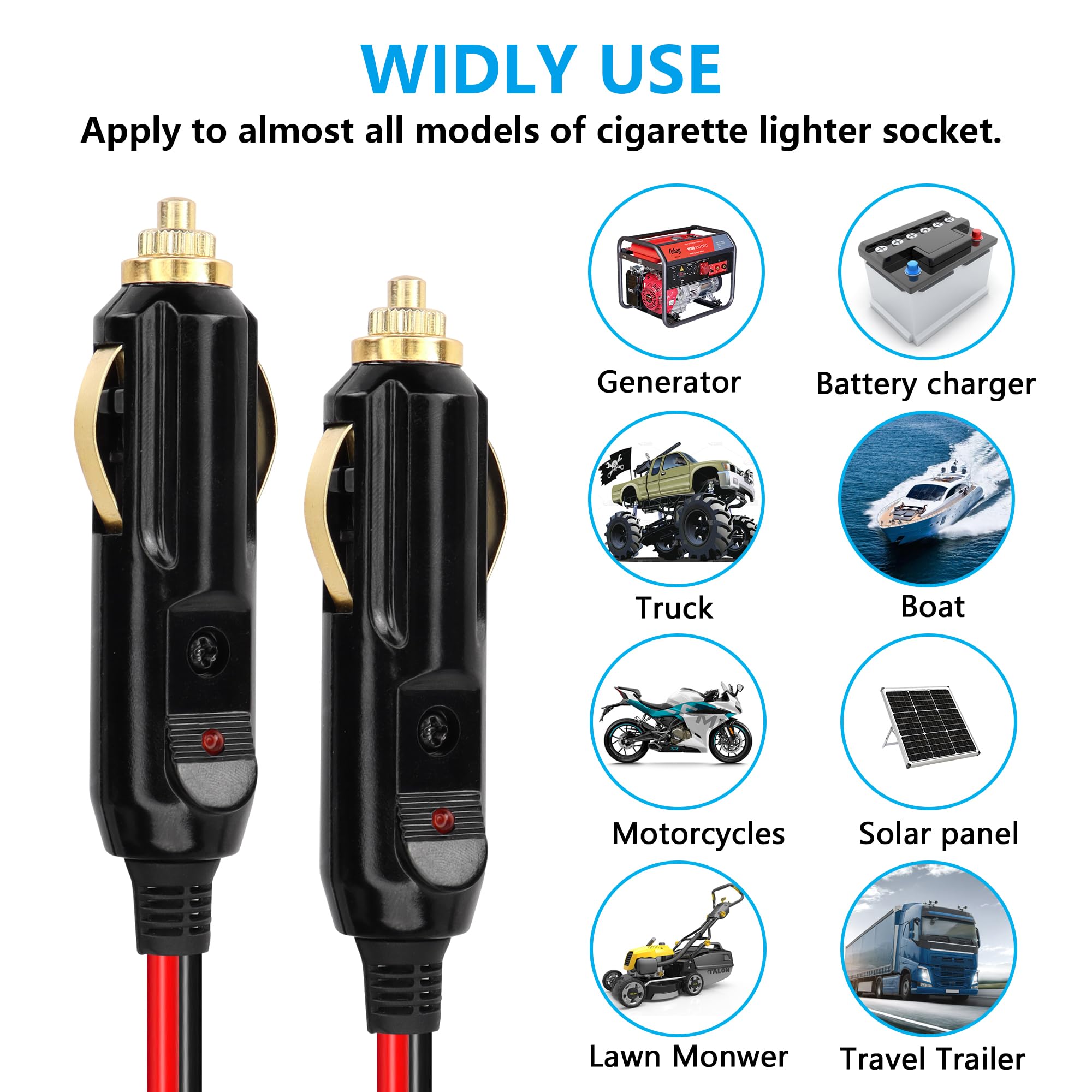 Câble D’Extension Pour Allume Cigare: Nizirioo 2M 16AWG Rallonge Allume-Cigare Avec Fusible 15A