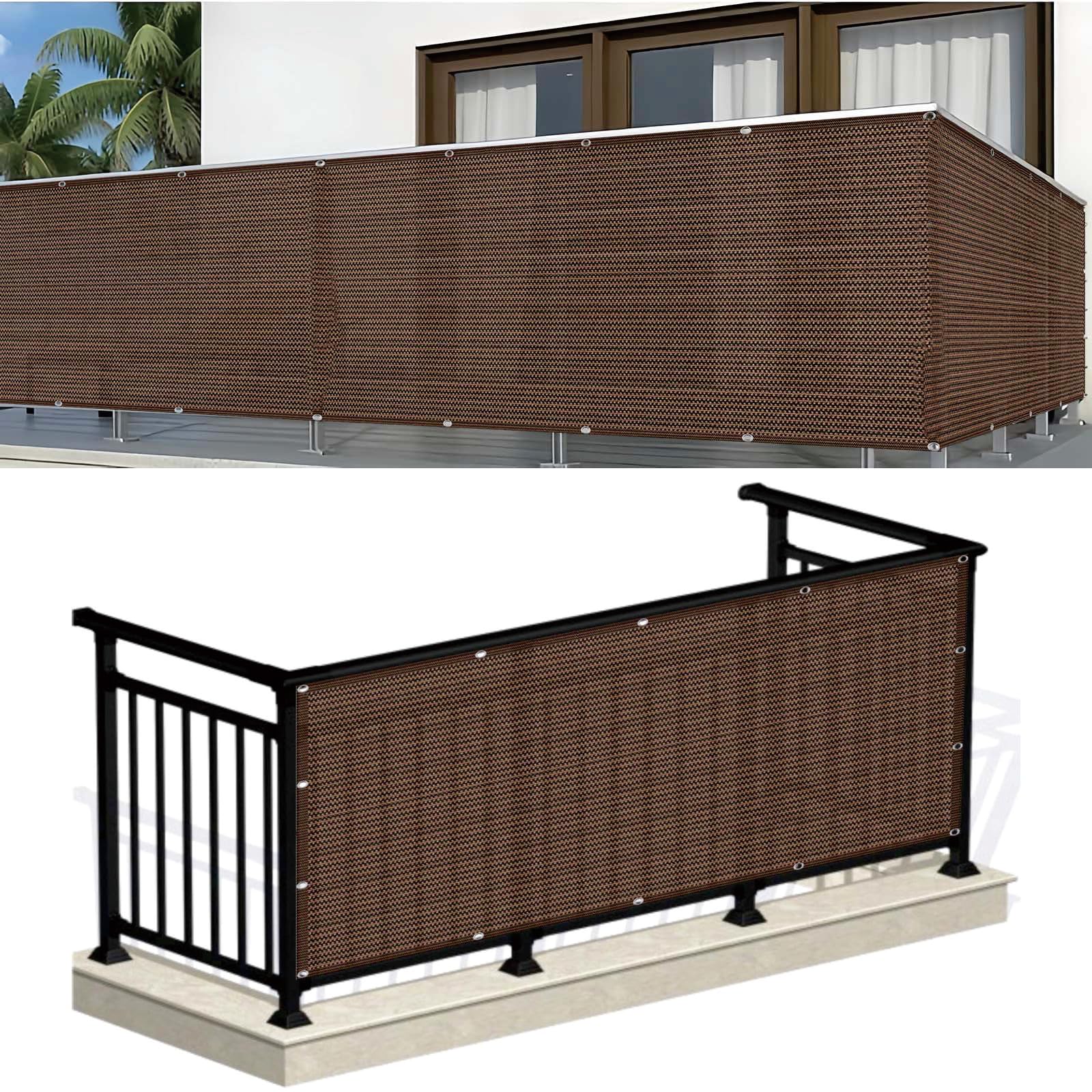Cache balcon marron pour créer un coin de fraîcheur sur votre terrasse